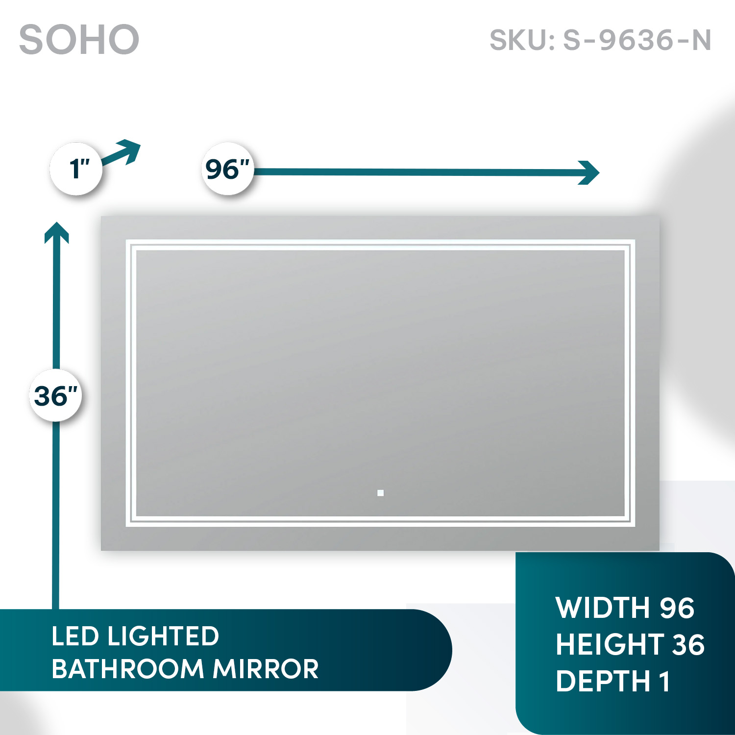 SOHO 96x36 LED Lighted Bathroom Mirror