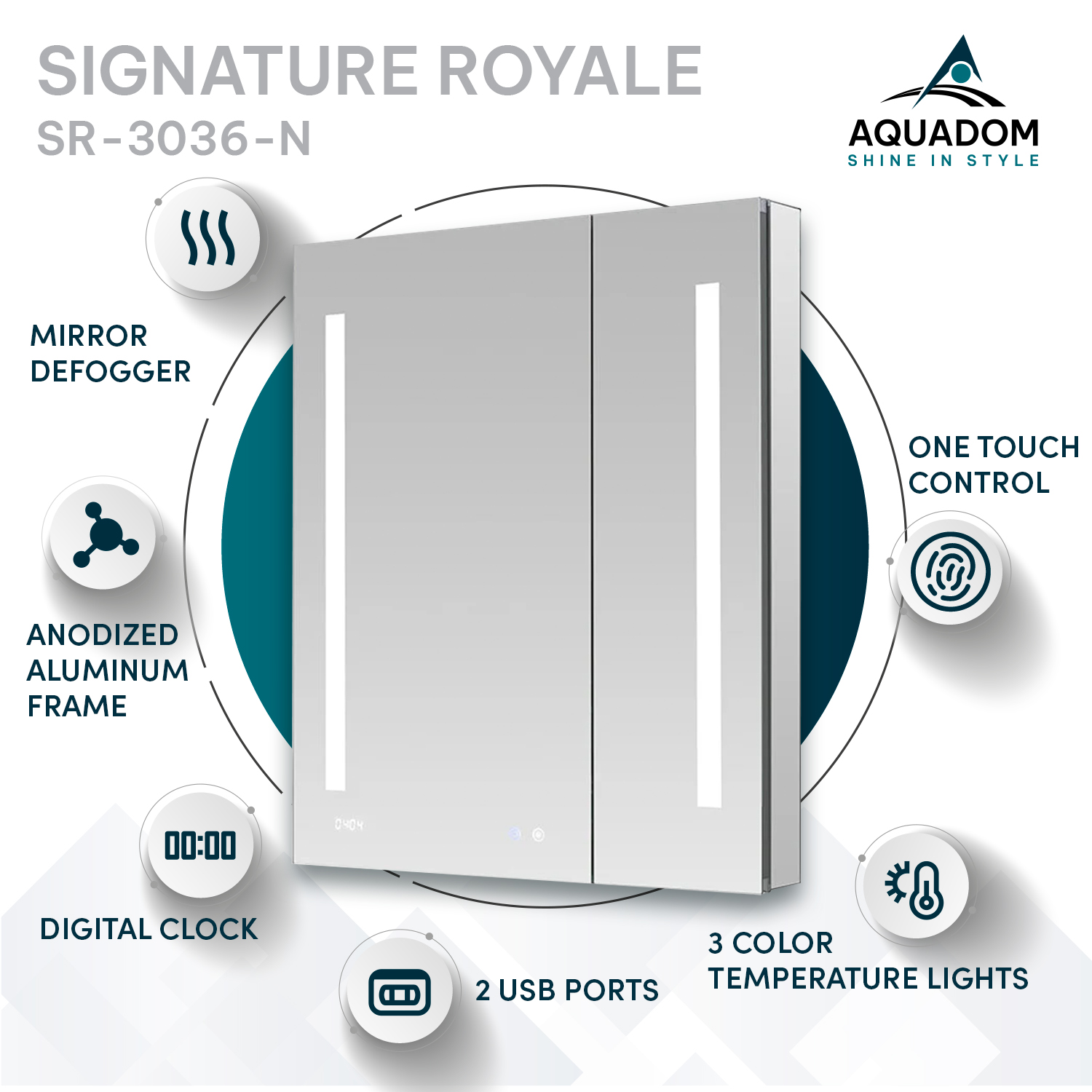 Signature Royale 30x36 LED Lighted Medicine Cabinet