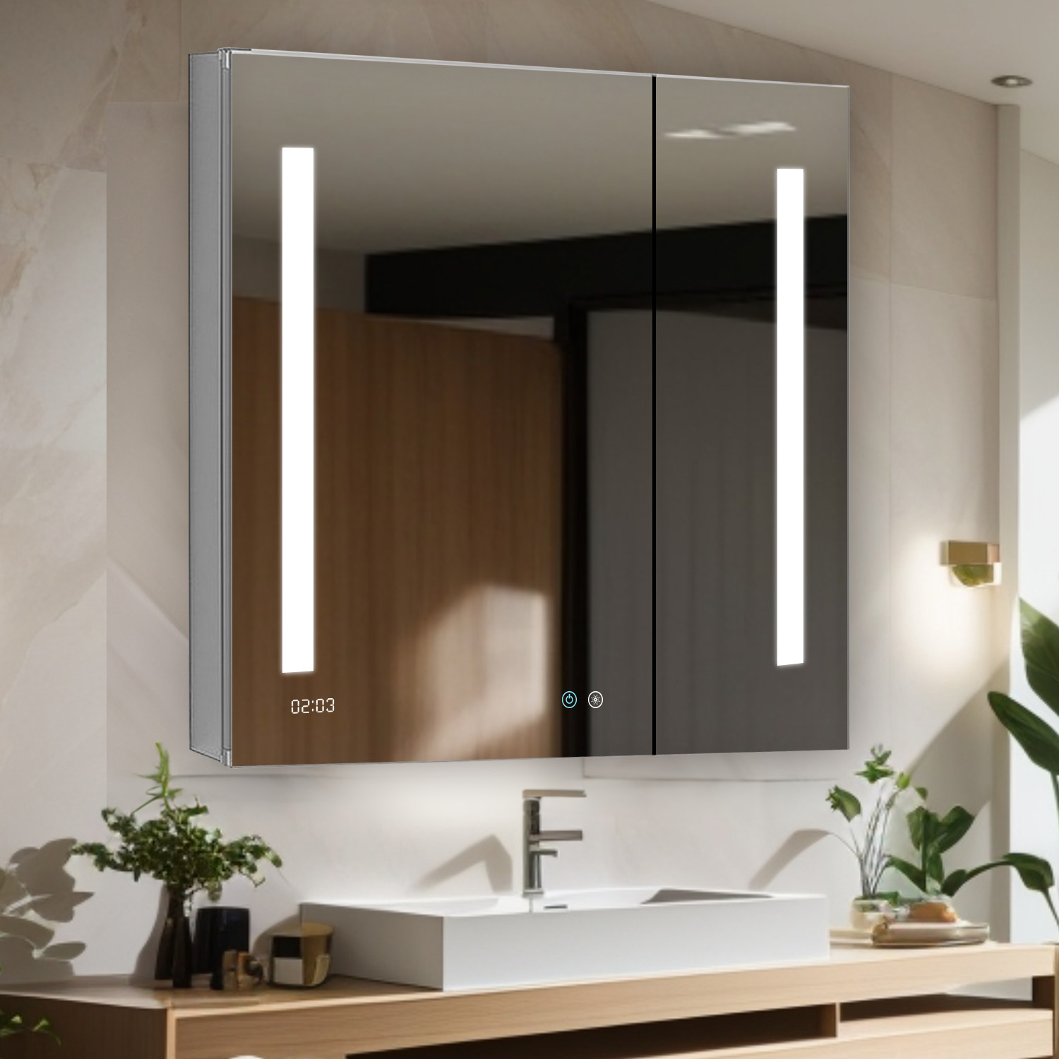 Signature Royale 36x36 Double Doors LED Lighted Medicine Cabinet