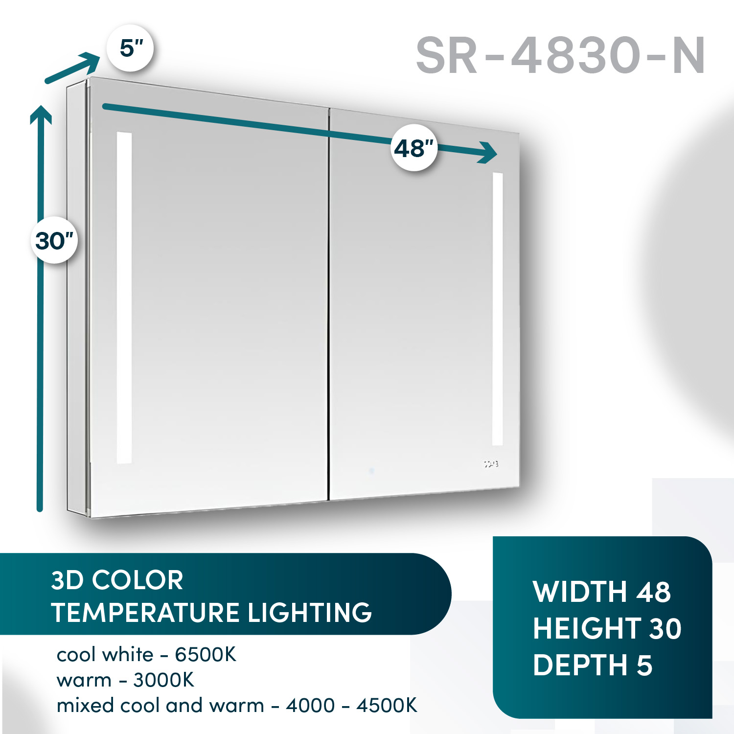 Signature Royale 48x30 LED Lighted Medicine Cabinet