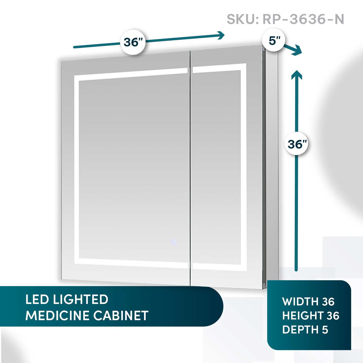 Royale Plus 36x36 LED Lighted Medicine Cabinet