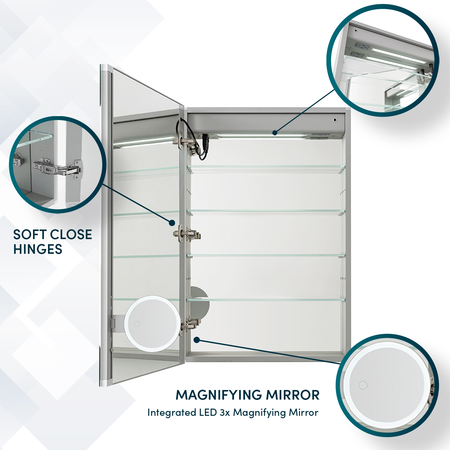 Edge Royale 24x32 Left Hinge LED Lighted Medicine Cabinet