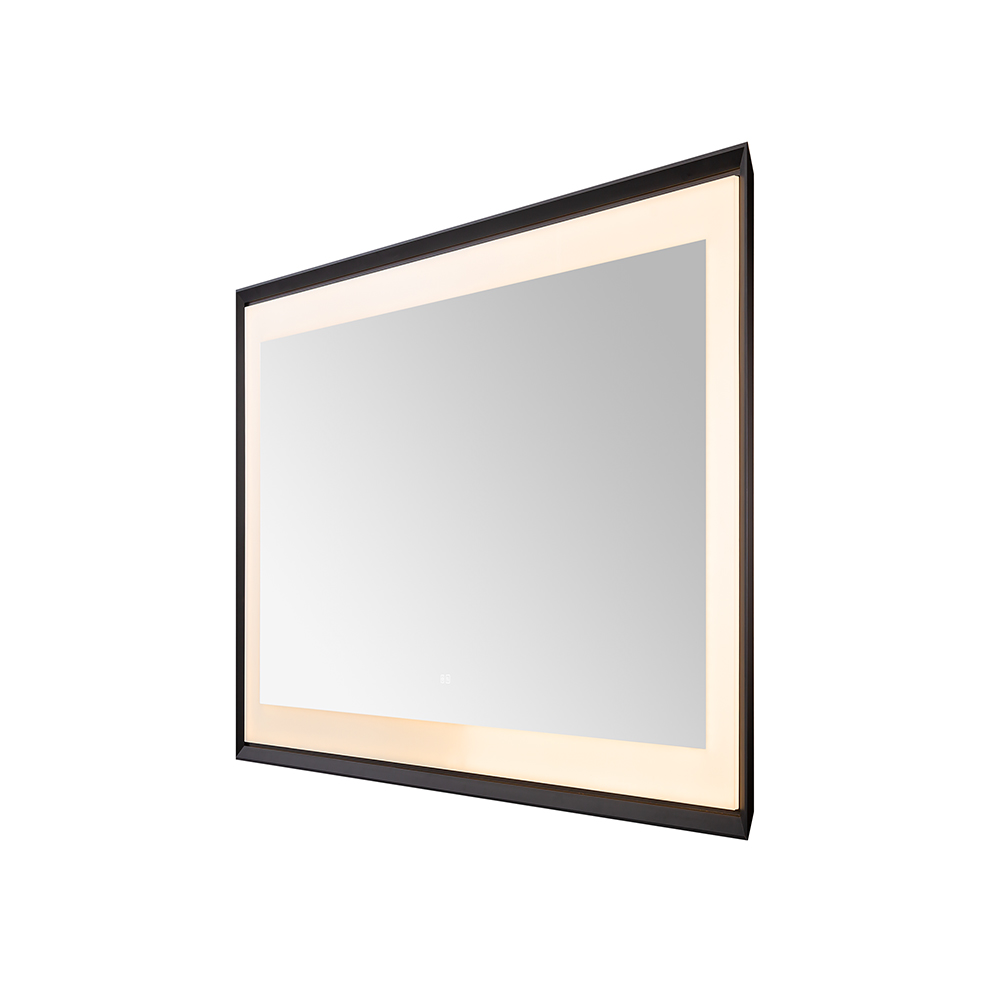  AQUADOM Madison 48"x36"x2.28" LED Lighted Framed Mirror for Bathrooms with Defogger, Dimmer, Touch Control, 3 Color Lighting in Matte Black