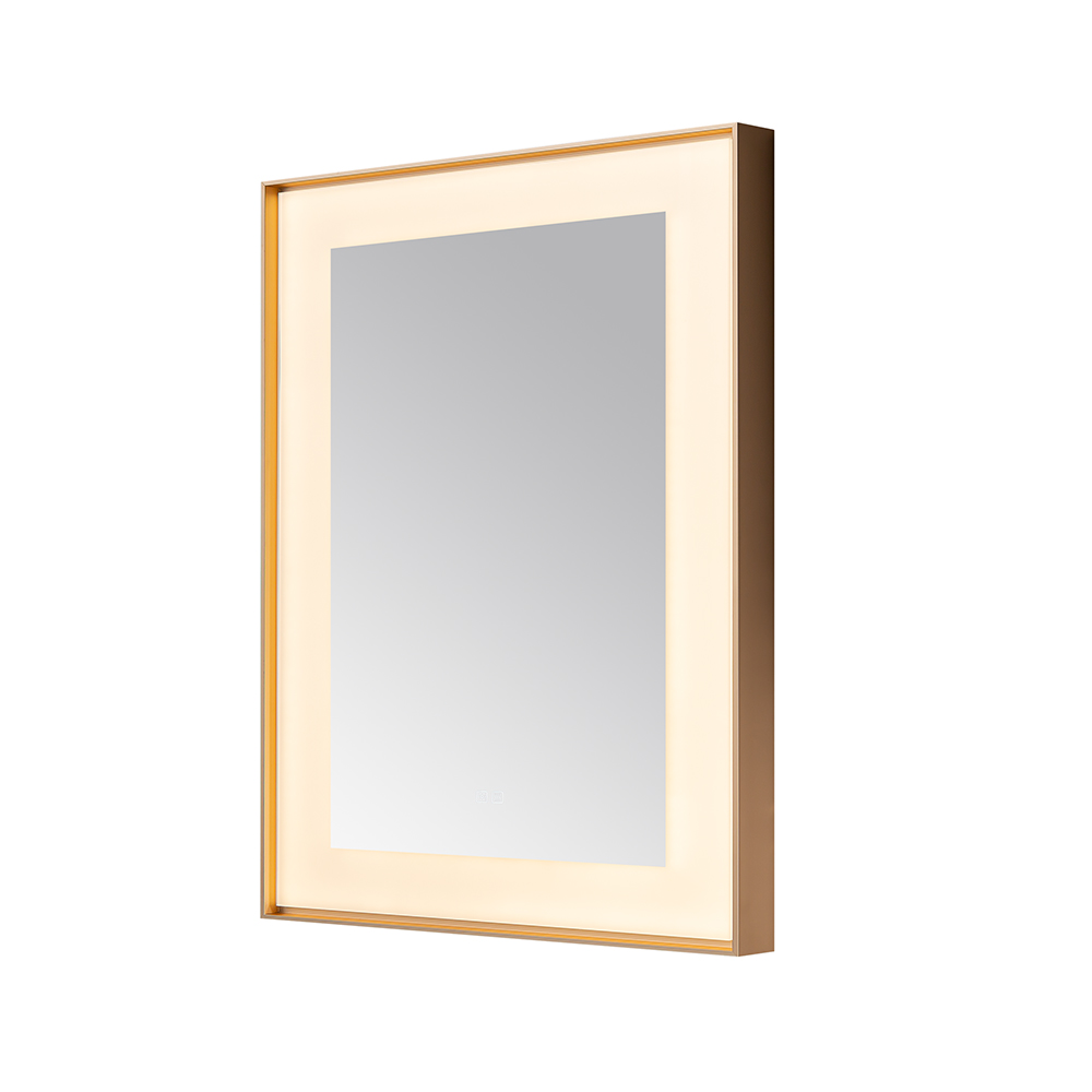  AQUADOM Lexington 30"x36"x2.28" LED Lighted Framed Mirror for Bathrooms with Defogger, Dimmer, Touch Control, 3 Color Lighting in Brushed Gold
