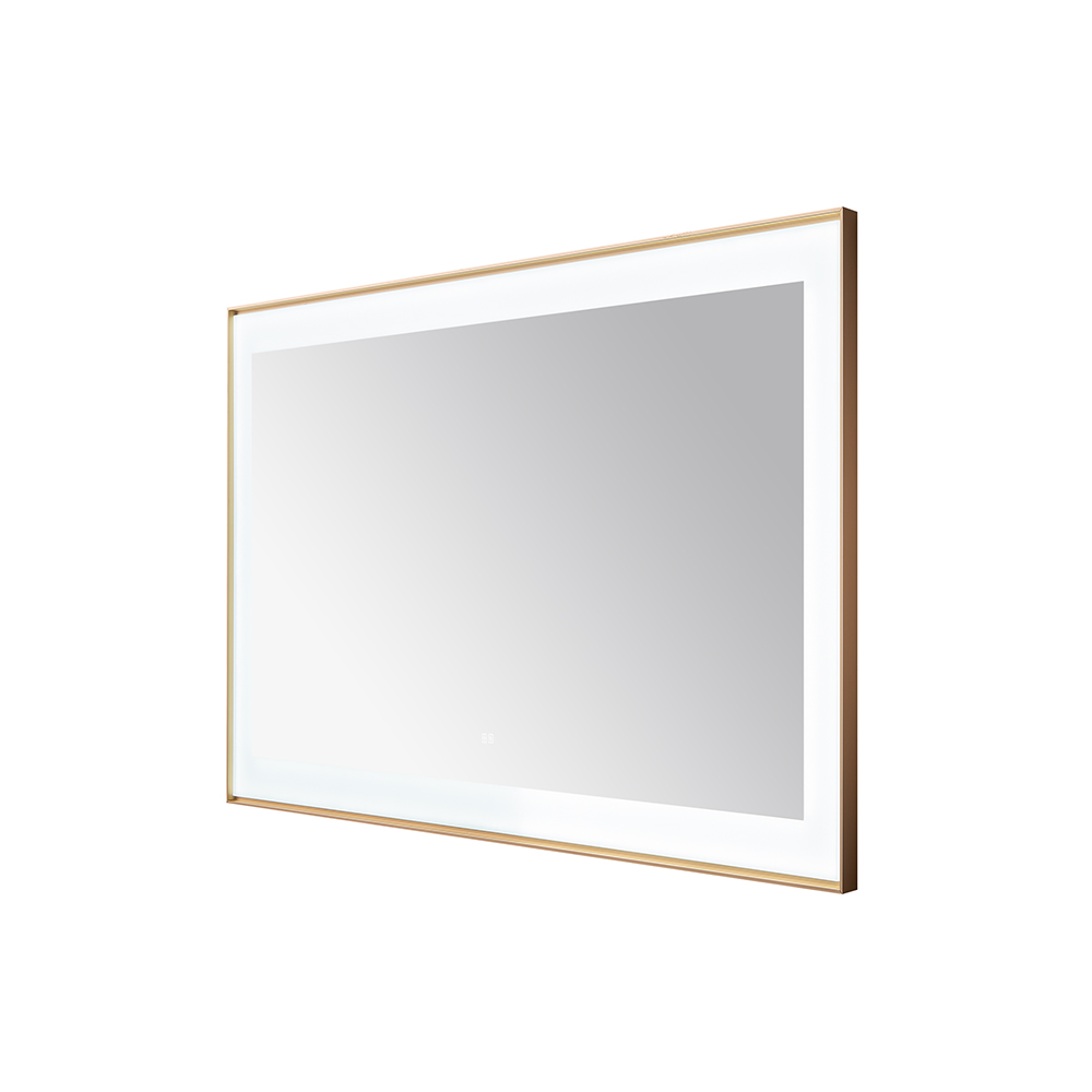  AQUADOM Lexington 48"x36"x2.28" LED Lighted Framed Mirror for Bathrooms with Defogger, Dimmer, Touch Control, 3 Color Lighting in Brushed Gold