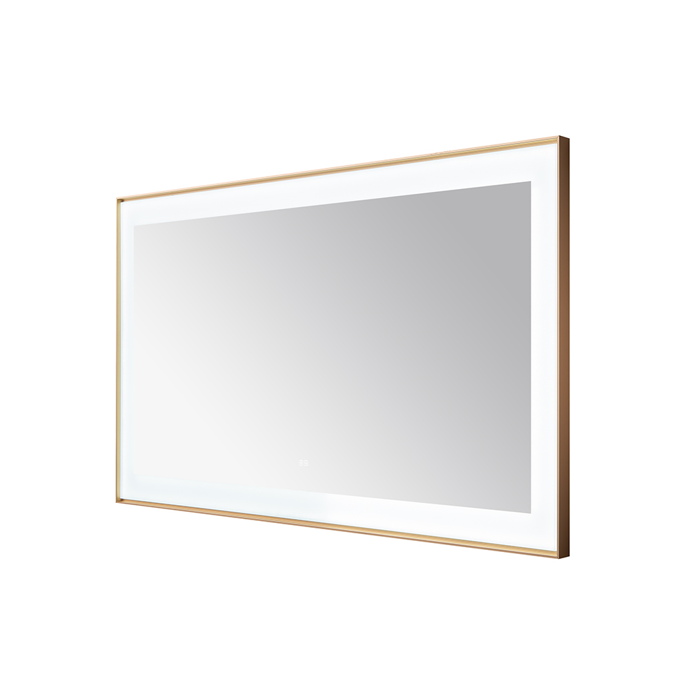  AQUADOM Lexington 60"x36"x2.28" LED Lighted Framed Mirror for Bathrooms with Defogger, Dimmer, Touch Control, 3 Color Lighting in Brushed Gold