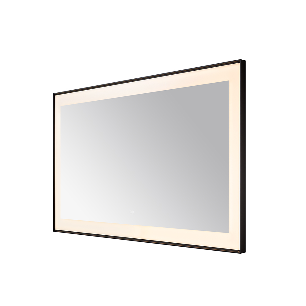  AQUADOM Lexington 60"x36"x2.28" LED Lighted Framed Mirror for Bathrooms with Defogger, Dimmer, Touch Control, 3 Color Lighting in Matte Black