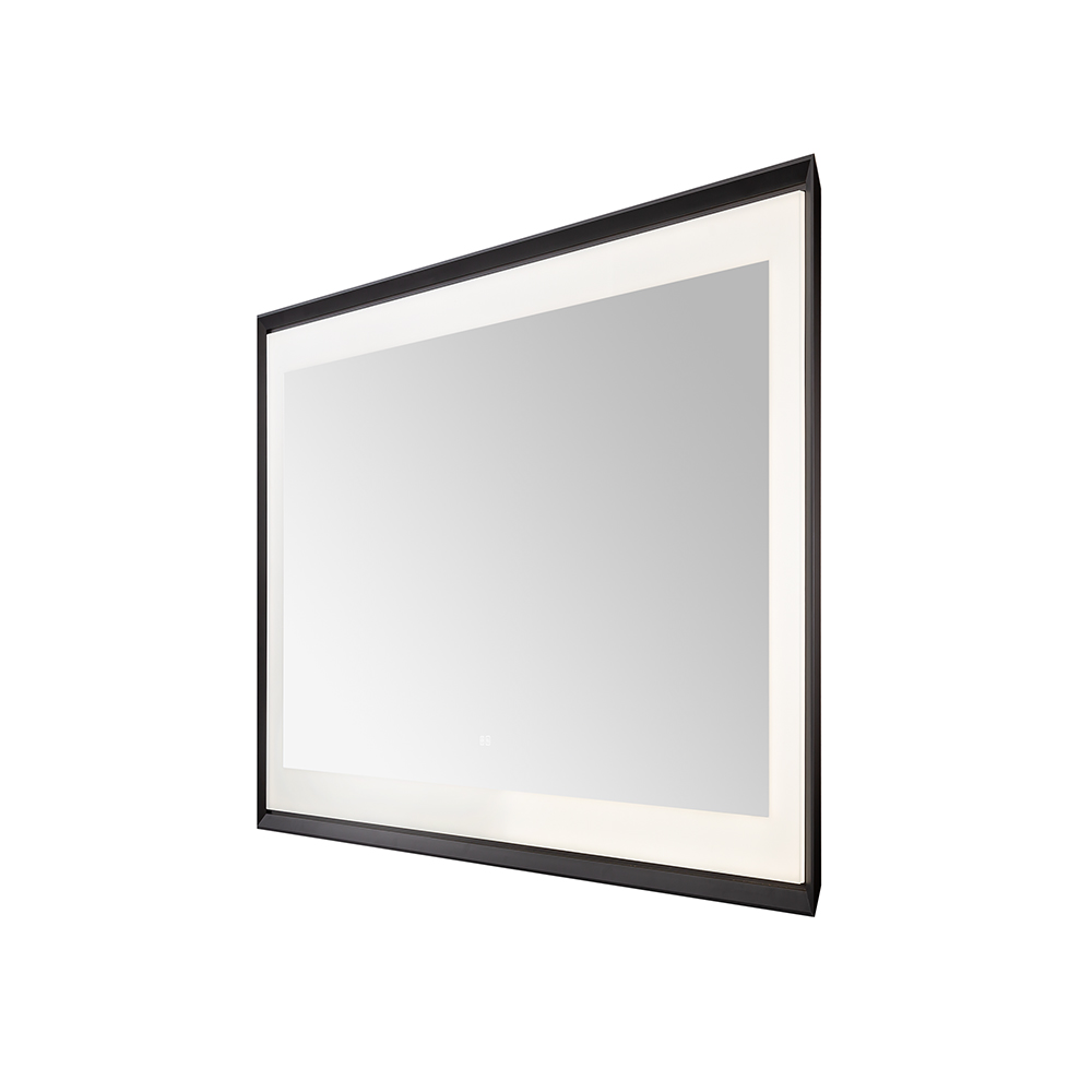  AQUADOM Madison 48"x36"x2.28" LED Lighted Framed Mirror for Bathrooms with Defogger, Dimmer, Touch Control, 3 Color Lighting in Matte Black