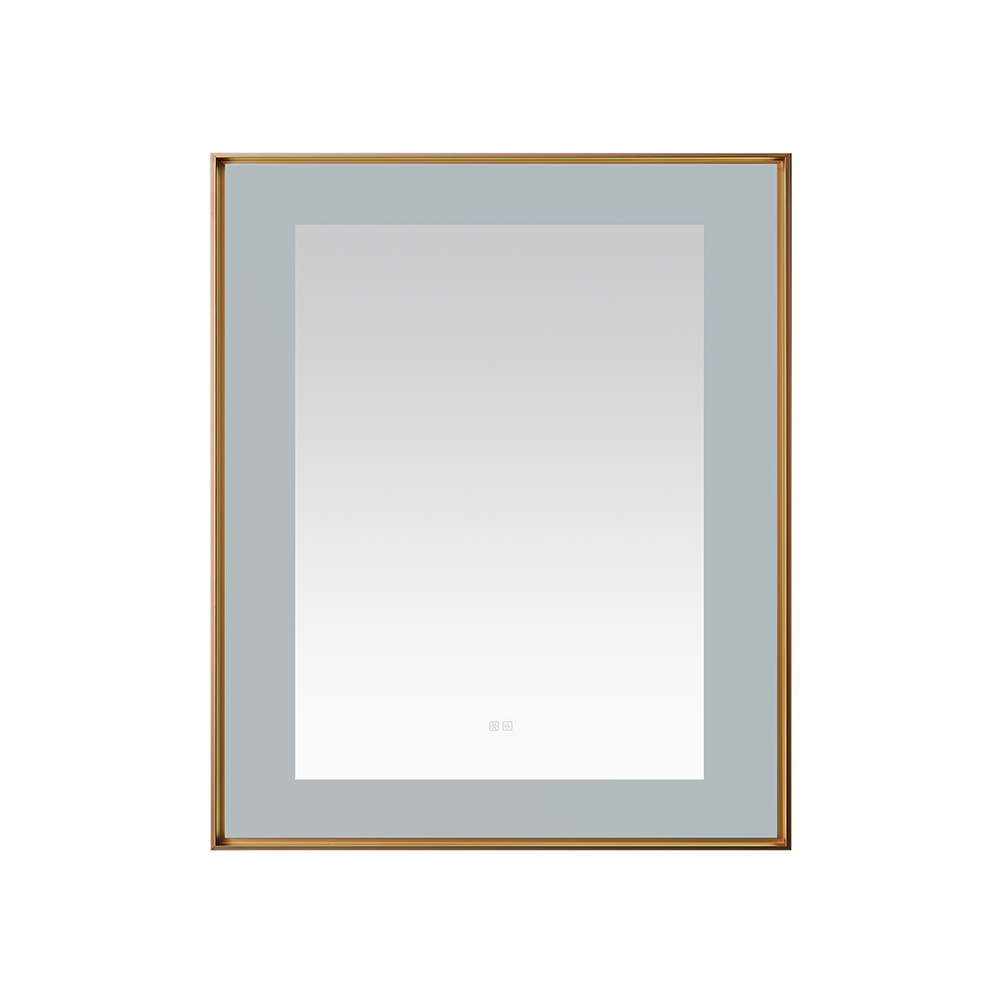  AQUADOM Lexington 30"x36"x2.28" LED Lighted Framed Mirror for Bathrooms with Defogger, Dimmer, Touch Control, 3 Color Lighting in Brushed Gold