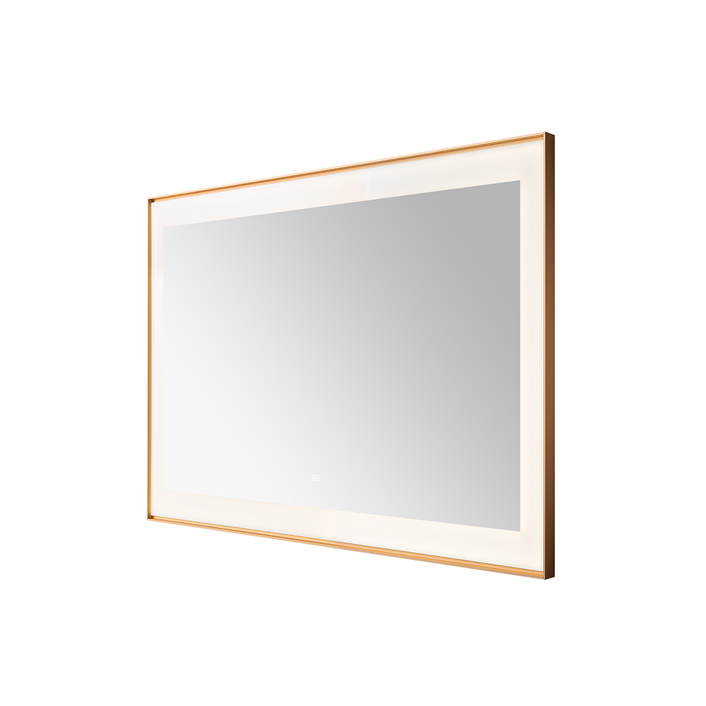  AQUADOM Lexington 48"x36"x2.28" LED Lighted Framed Mirror for Bathrooms with Defogger, Dimmer, Touch Control, 3 Color Lighting in Brushed Gold