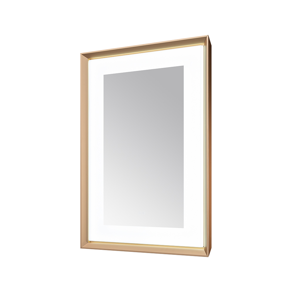  AQUADOM Madison 30"x36"x2.28" LED Lighted Framed Mirror for Bathrooms with Defogger, Dimmer, Touch Control, 3 Color Lighting in Brushed Gold