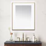  AQUADOM Lexington 30"x36"x2.28" LED Lighted Slim Frame Mirror with Defogger, 3 Color Lighting, Wall Mount Vertical or Horizontal Installation in Brushed Gold