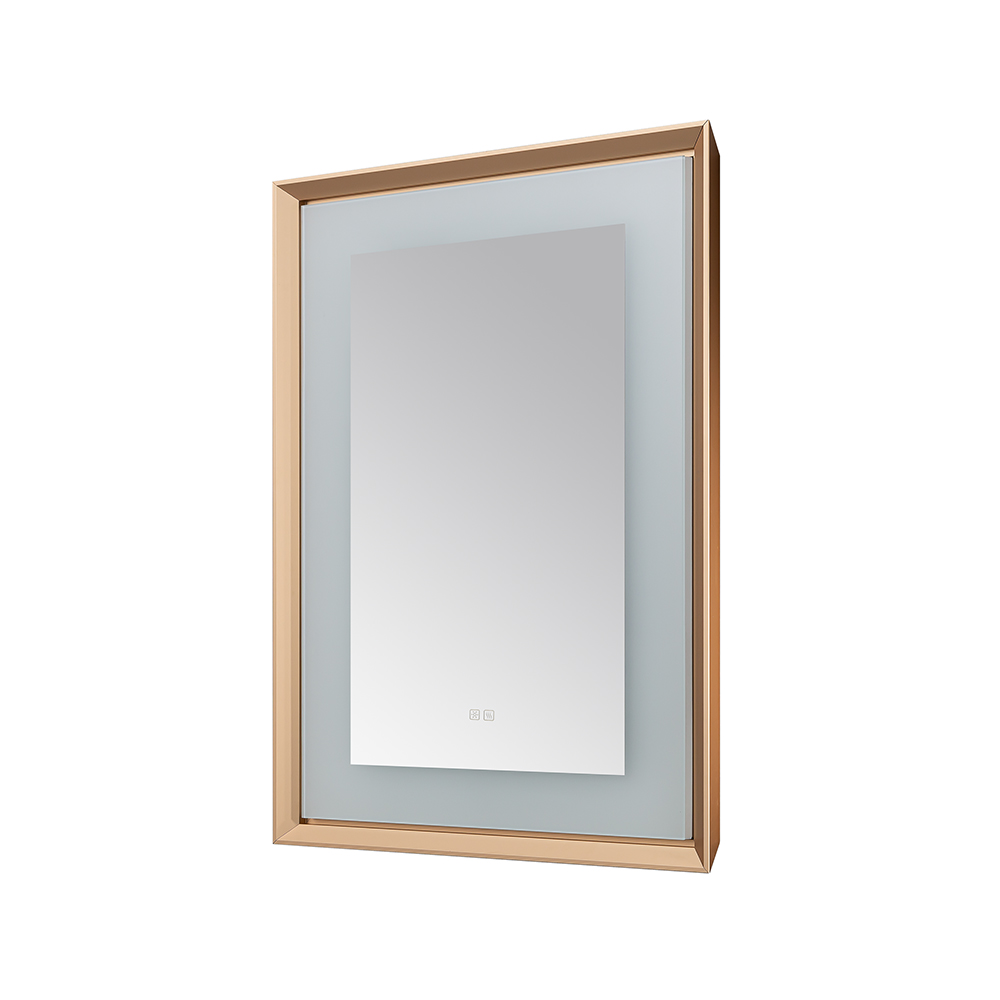  AQUADOM Madison 30"x36"x2.28" LED Lighted Framed Mirror for Bathrooms with Defogger, Dimmer, Touch Control, 3 Color Lighting in Brushed Gold