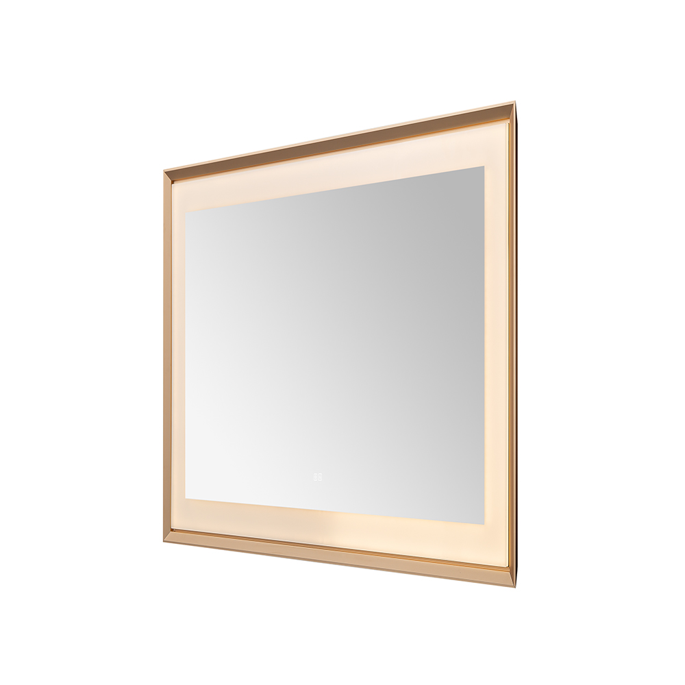  AQUADOM Madison 48"x36"x2.28" LED Lighted Framed Mirror for Bathrooms with Defogger, Dimmer, Touch Control, 3 Color Lighting in Brushed Gold
