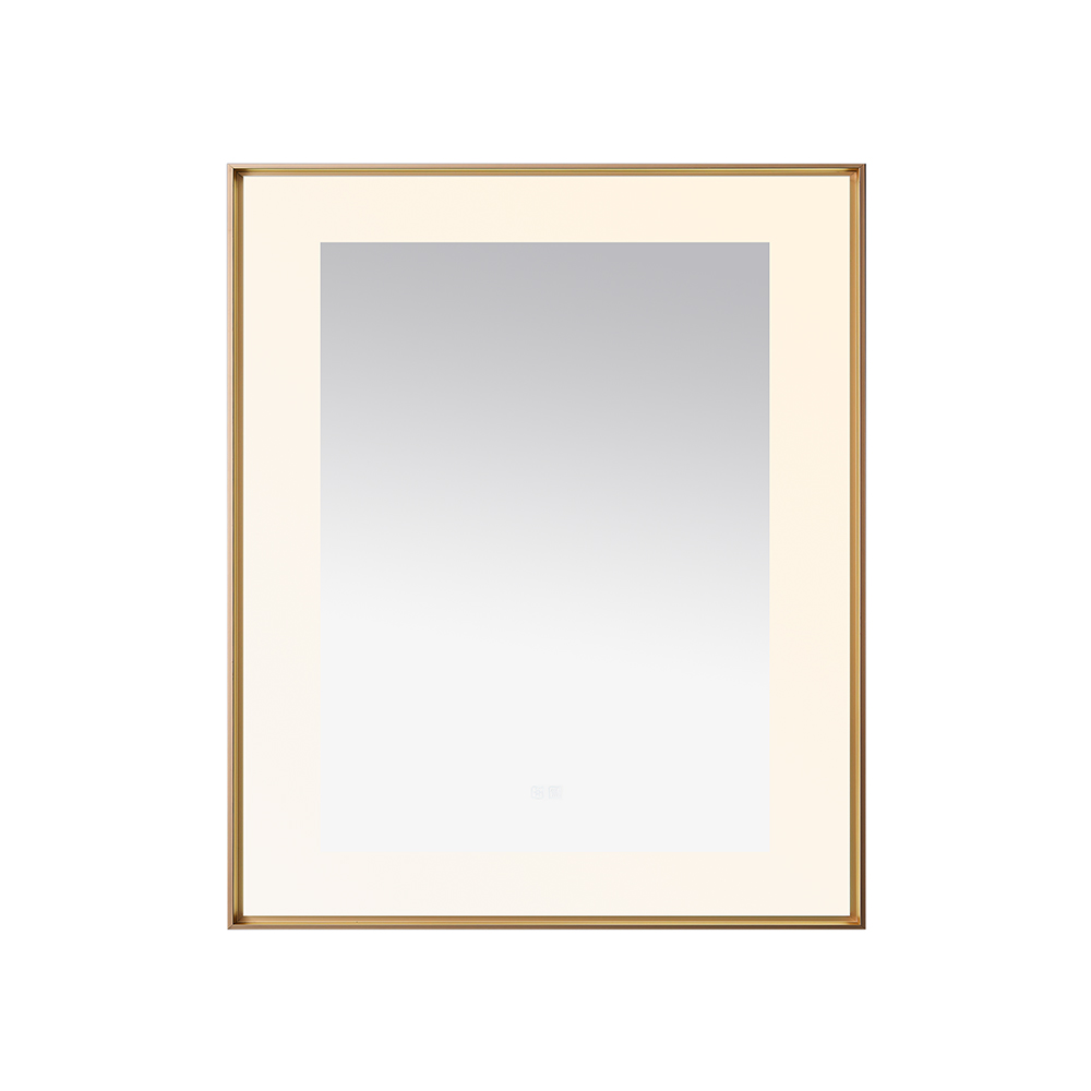  AQUADOM Lexington 30"x36"x2.28" LED Lighted Framed Mirror for Bathrooms with Defogger, Dimmer, Touch Control, 3 Color Lighting in Brushed Gold