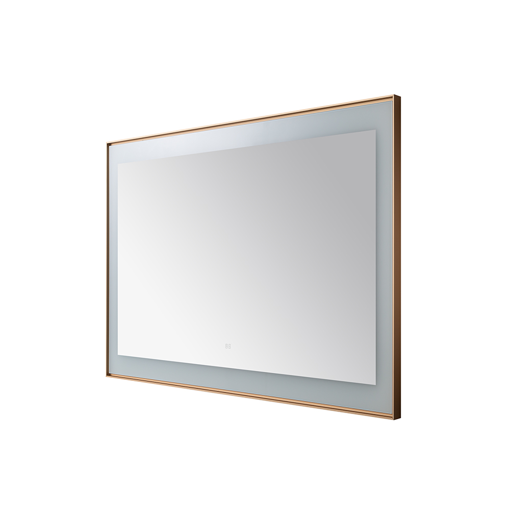  AQUADOM Lexington 48"x36"x2.28" LED Lighted Framed Mirror for Bathrooms with Defogger, Dimmer, Touch Control, 3 Color Lighting in Brushed Gold