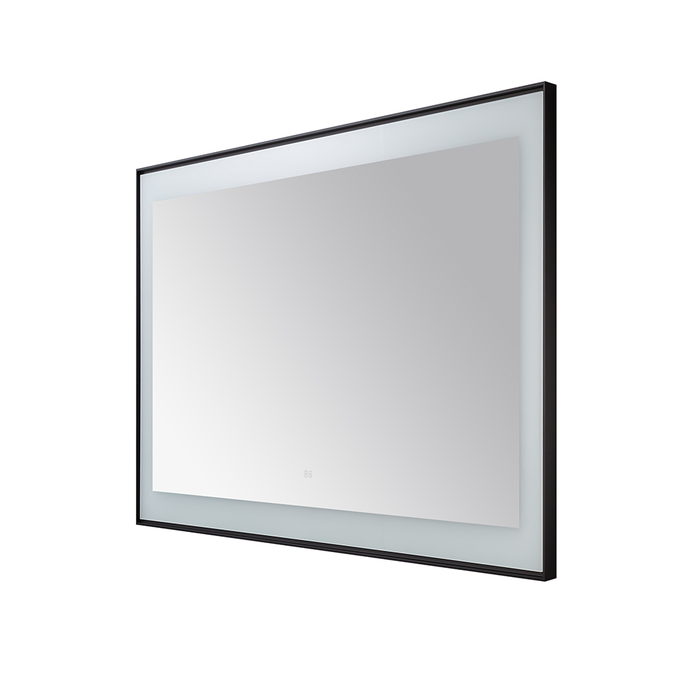  AQUADOM Lexington 48"x36"x2.28" LED Lighted Framed Mirror for Bathrooms with Defogger, Dimmer, Touch Control, 3 Color Lighting in Matte Black