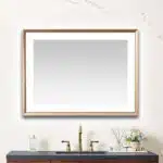  AQUADOM Madison 48"x36"x2.28" LED Lighted Chamfer Frame Mirror with Defogger, 3 Color Lighting, Wall Mount Vertical or Horizontal Installation in Brushed Gold