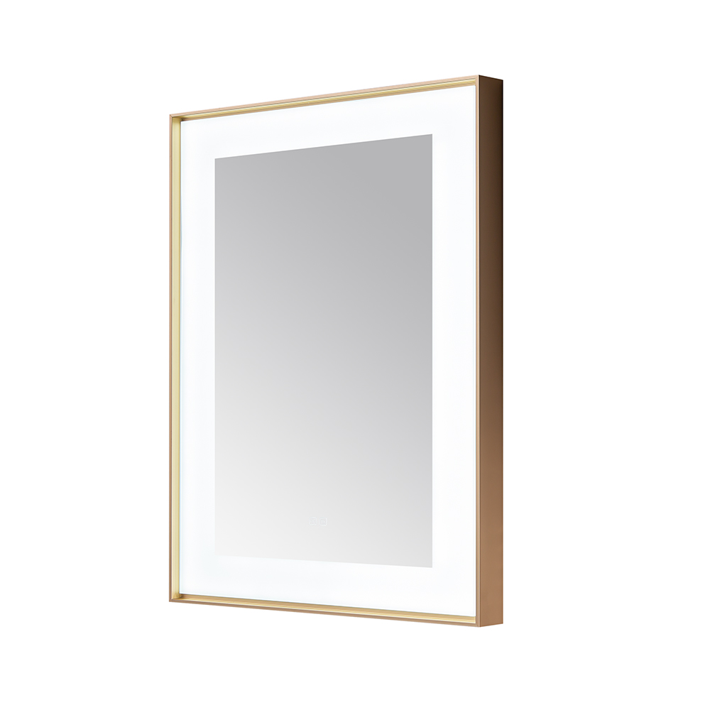  AQUADOM Lexington 30"x36"x2.28" LED Lighted Framed Mirror for Bathrooms with Defogger, Dimmer, Touch Control, 3 Color Lighting in Brushed Gold