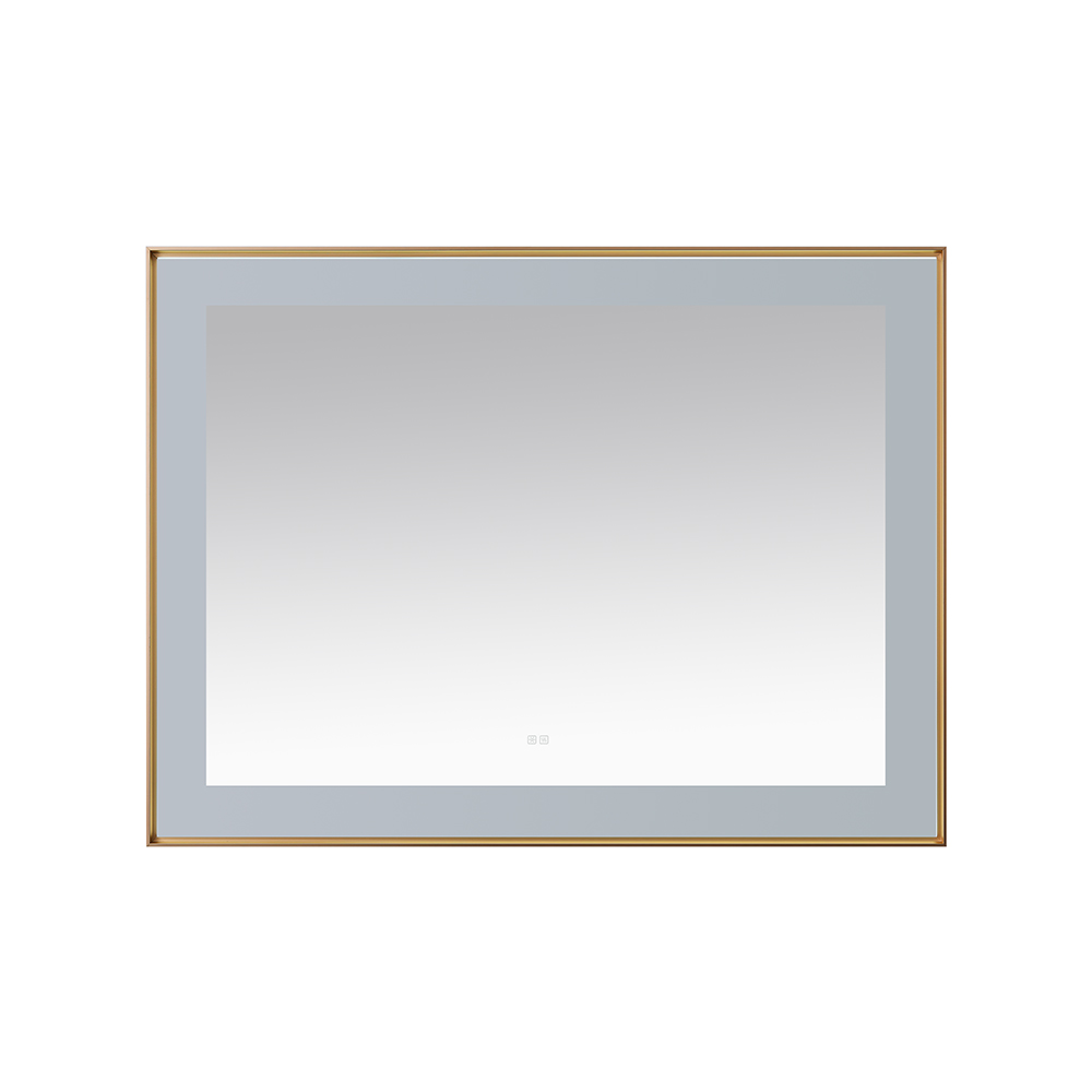  AQUADOM Lexington 48"x36"x2.28" LED Lighted Framed Mirror for Bathrooms with Defogger, Dimmer, Touch Control, 3 Color Lighting in Brushed Gold