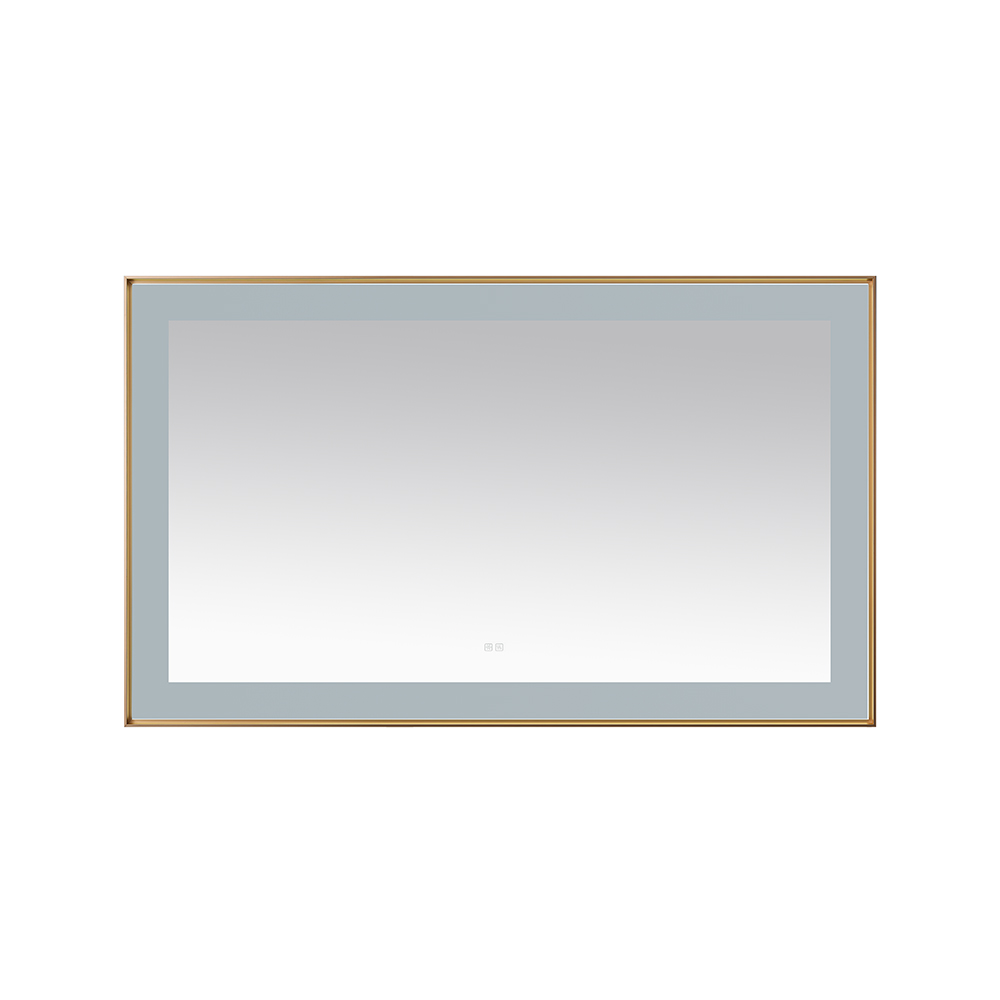  AQUADOM Lexington 60"x36"x2.28" LED Lighted Framed Mirror for Bathrooms with Defogger, Dimmer, Touch Control, 3 Color Lighting in Brushed Gold