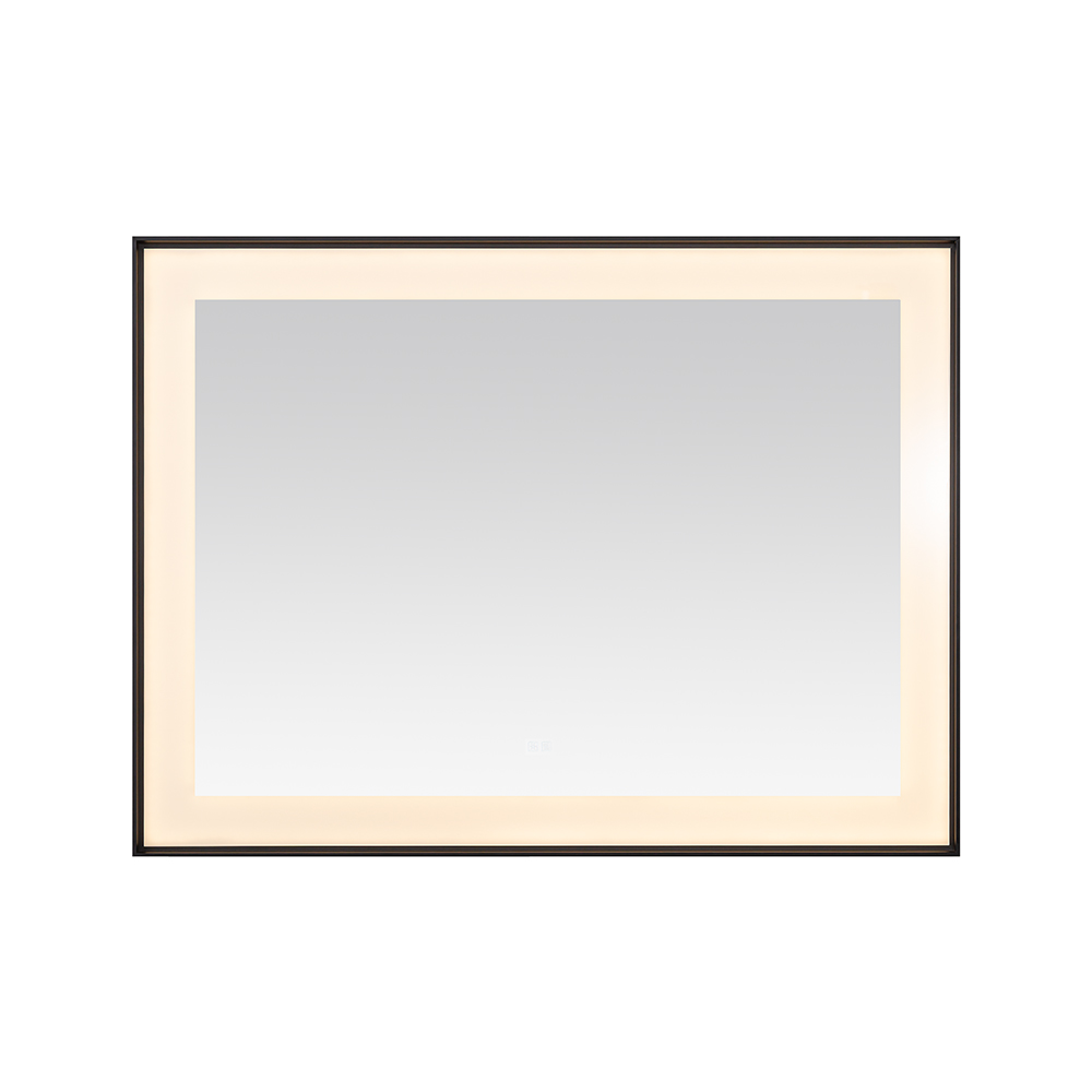  AQUADOM Lexington 48"x36"x2.28" LED Lighted Framed Mirror for Bathrooms with Defogger, Dimmer, Touch Control, 3 Color Lighting in Matte Black
