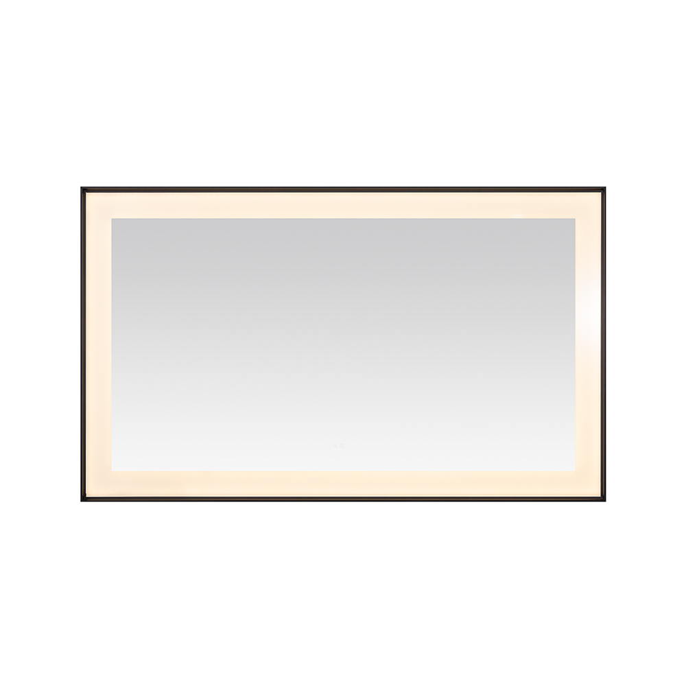  AQUADOM Lexington 60"x36"x2.28" LED Lighted Framed Mirror for Bathrooms with Defogger, Dimmer, Touch Control, 3 Color Lighting in Matte Black