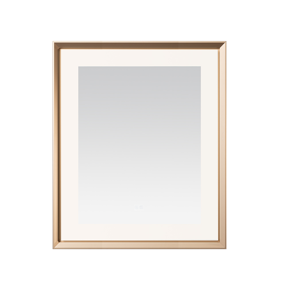  AQUADOM Madison 30"x36"x2.28" LED Lighted Framed Mirror for Bathrooms with Defogger, Dimmer, Touch Control, 3 Color Lighting in Brushed Gold