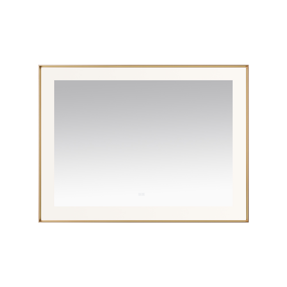 AQUADOM Lexington 48"x36"x2.28" LED Lighted Framed Mirror for Bathrooms with Defogger, Dimmer, Touch Control, 3 Color Lighting in Brushed Gold