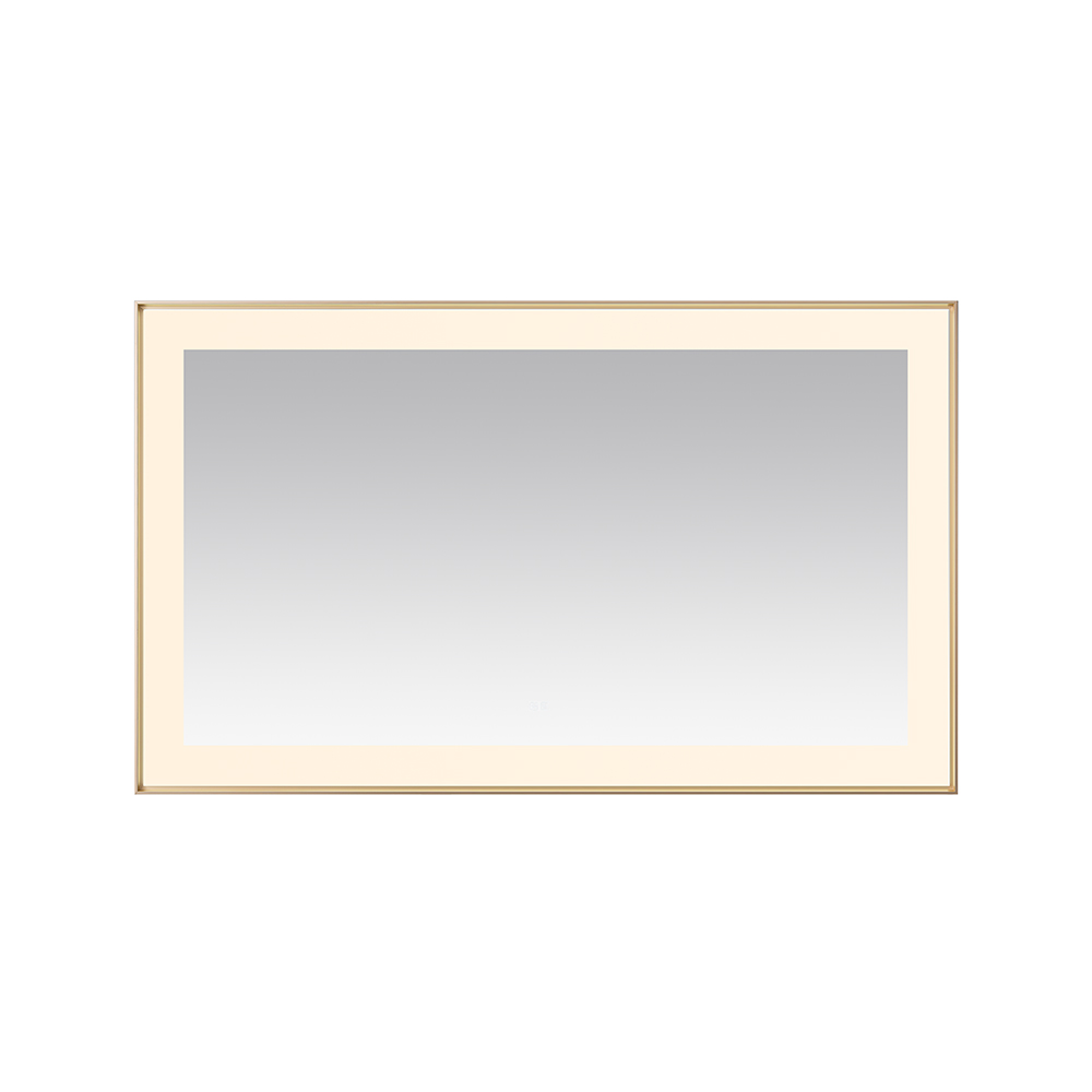  AQUADOM Lexington 60"x36"x2.28" LED Lighted Framed Mirror for Bathrooms with Defogger, Dimmer, Touch Control, 3 Color Lighting in Brushed Gold