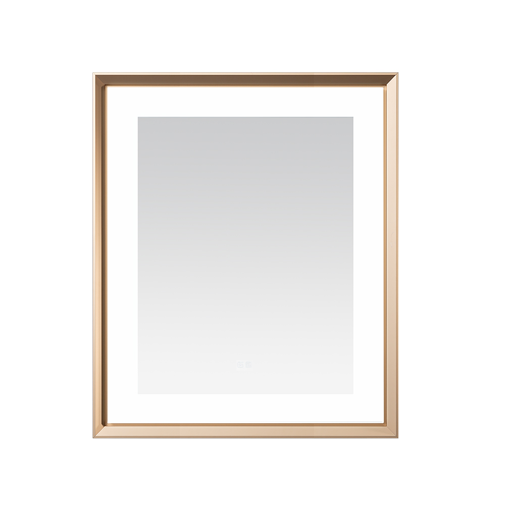  AQUADOM Madison 30"x36"x2.28" LED Lighted Framed Mirror for Bathrooms with Defogger, Dimmer, Touch Control, 3 Color Lighting in Brushed Gold