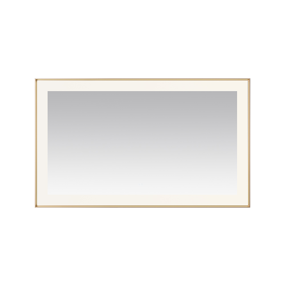  AQUADOM Lexington 60"x36"x2.28" LED Lighted Framed Mirror for Bathrooms with Defogger, Dimmer, Touch Control, 3 Color Lighting in Brushed Gold