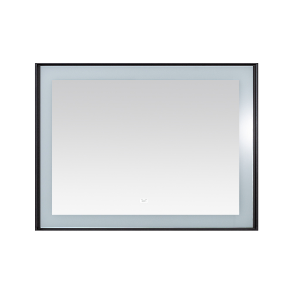  AQUADOM Lexington 48"x36"x2.28" LED Lighted Framed Mirror for Bathrooms with Defogger, Dimmer, Touch Control, 3 Color Lighting in Matte Black
