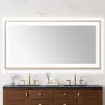  AQUADOM Lexington 72"x36"x2.28" LED Lighted Slim Frame Mirror with Defogger, 3 Color Lighting, Wall Mount Vertical or Horizontal Installation in Brushed Gold