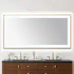  AQUADOM Lexington 72"x36"x2.28" LED Lighted Slim Frame Mirror with Defogger, 3 Color Lighting, Wall Mount Vertical or Horizontal Installation in Brushed Gold