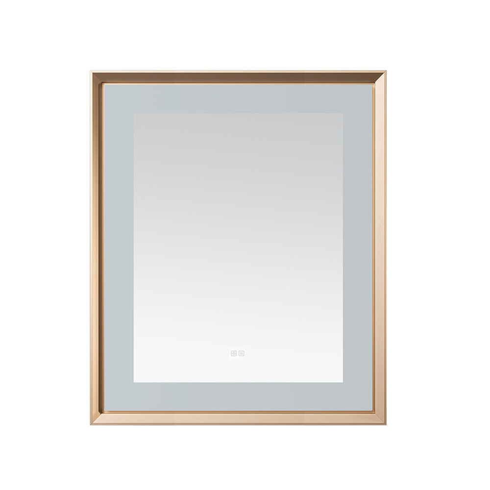 AQUADOM Madison 30"x36"x2.28" LED Lighted Framed Mirror for Bathrooms with Defogger, Dimmer, Touch Control, 3 Color Lighting in Brushed Gold