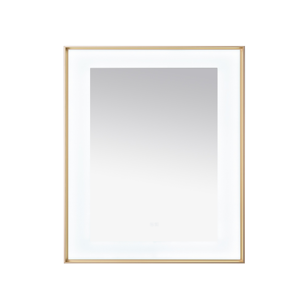  AQUADOM Lexington 30"x36"x2.28" LED Lighted Framed Mirror for Bathrooms with Defogger, Dimmer, Touch Control, 3 Color Lighting in Brushed Gold
