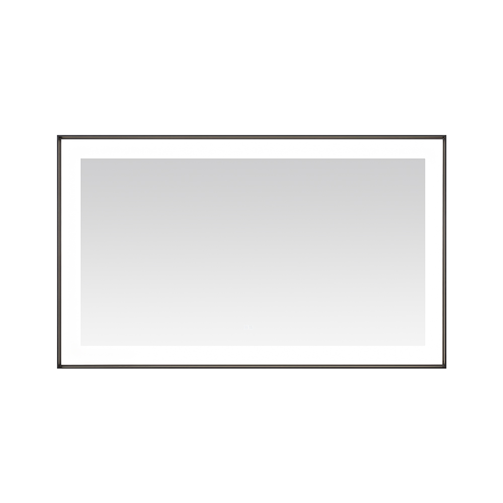  AQUADOM Lexington 60"x36"x2.28" LED Lighted Framed Mirror for Bathrooms with Defogger, Dimmer, Touch Control, 3 Color Lighting in Matte Black