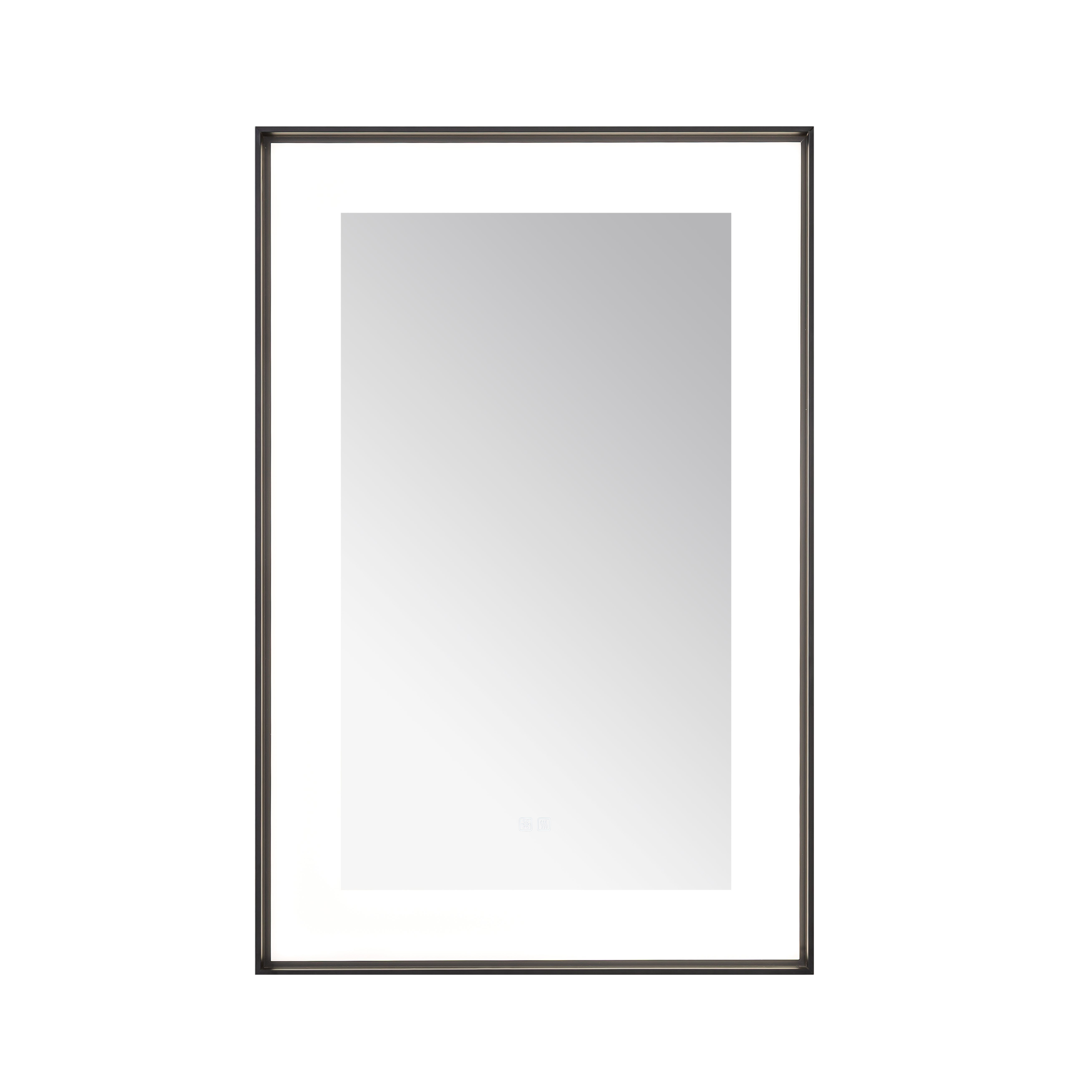  AQUADOM Lexington 24"x36"x2.28" LED Lighted Framed Mirror for Bathrooms with Defogger, Dimmer, Touch Control, 3 Color Lighting in Matte Black