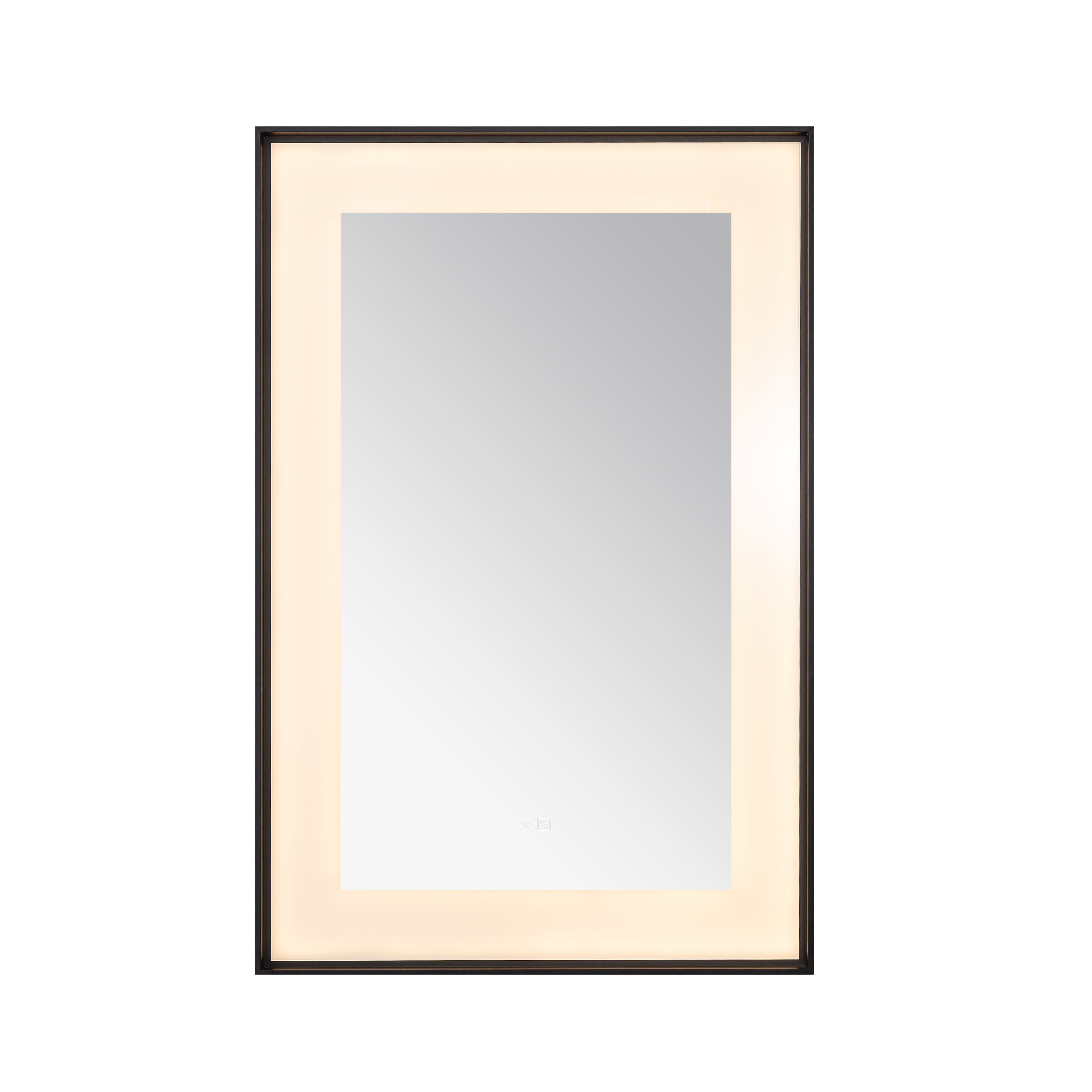  AQUADOM Lexington 24"x36"x2.28" LED Lighted Framed Mirror for Bathrooms with Defogger, Dimmer, Touch Control, 3 Color Lighting in Matte Black