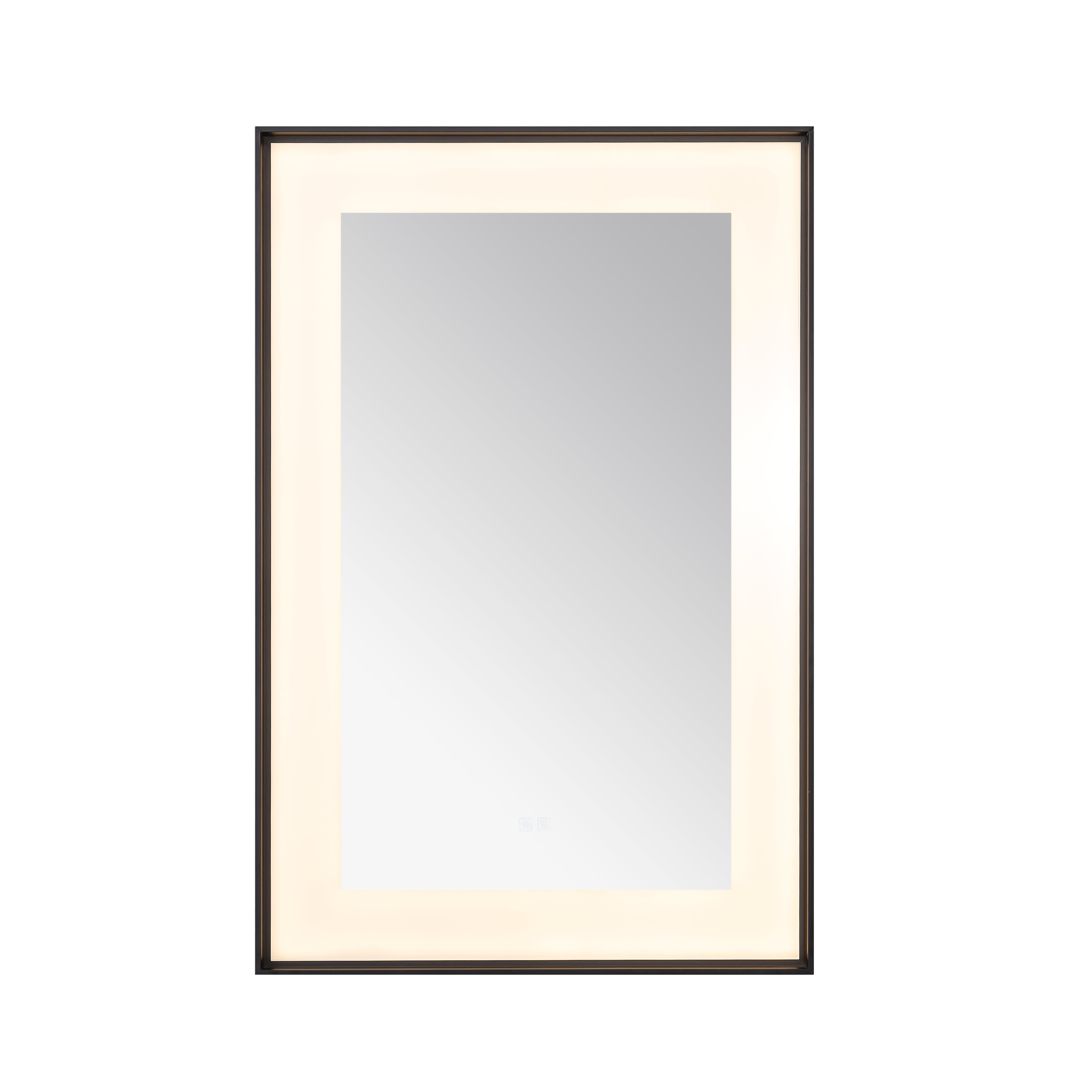  AQUADOM Lexington 24"x36"x2.28" LED Lighted Framed Mirror for Bathrooms with Defogger, Dimmer, Touch Control, 3 Color Lighting in Matte Black