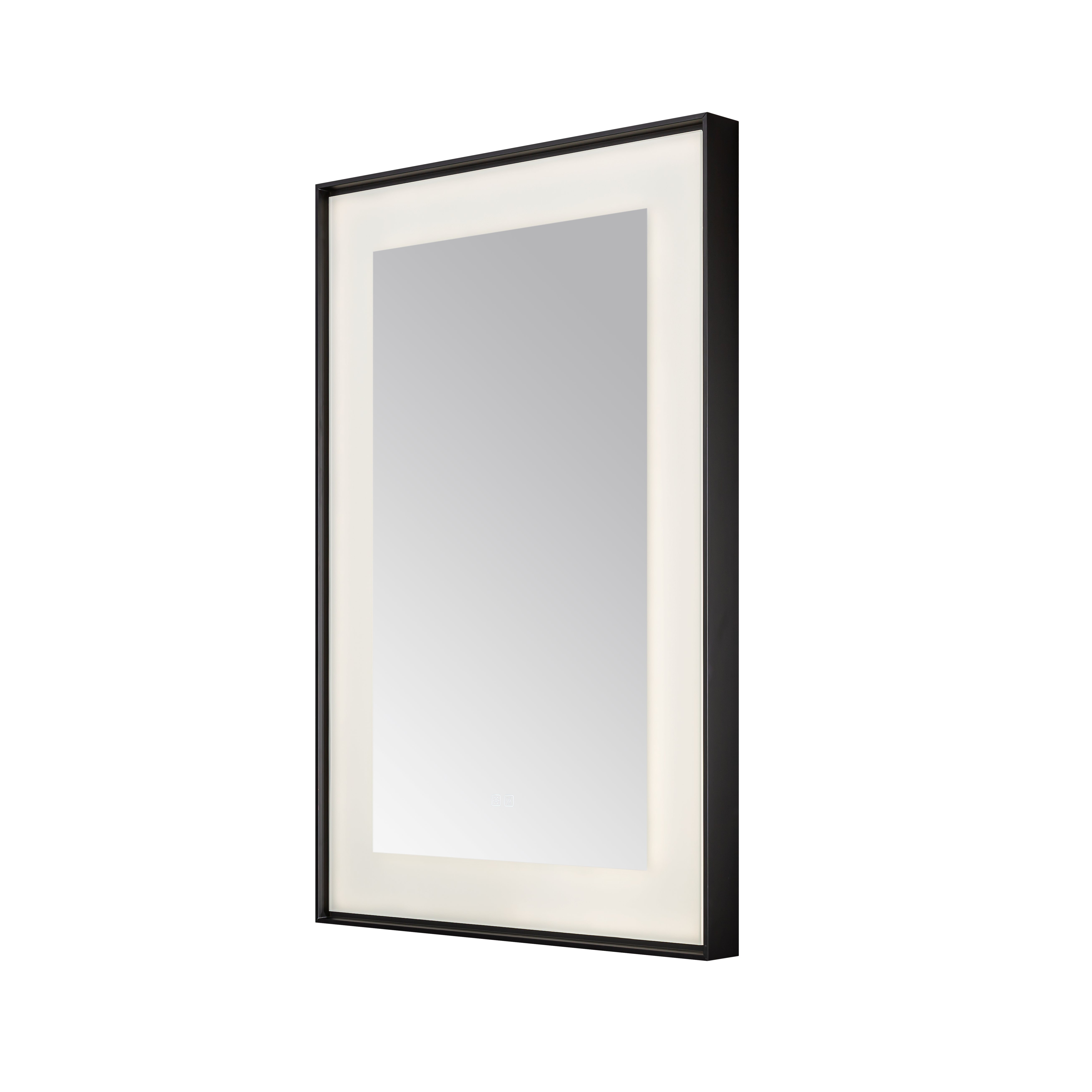  AQUADOM Lexington 24"x36"x2.28" LED Lighted Framed Mirror for Bathrooms with Defogger, Dimmer, Touch Control, 3 Color Lighting in Matte Black