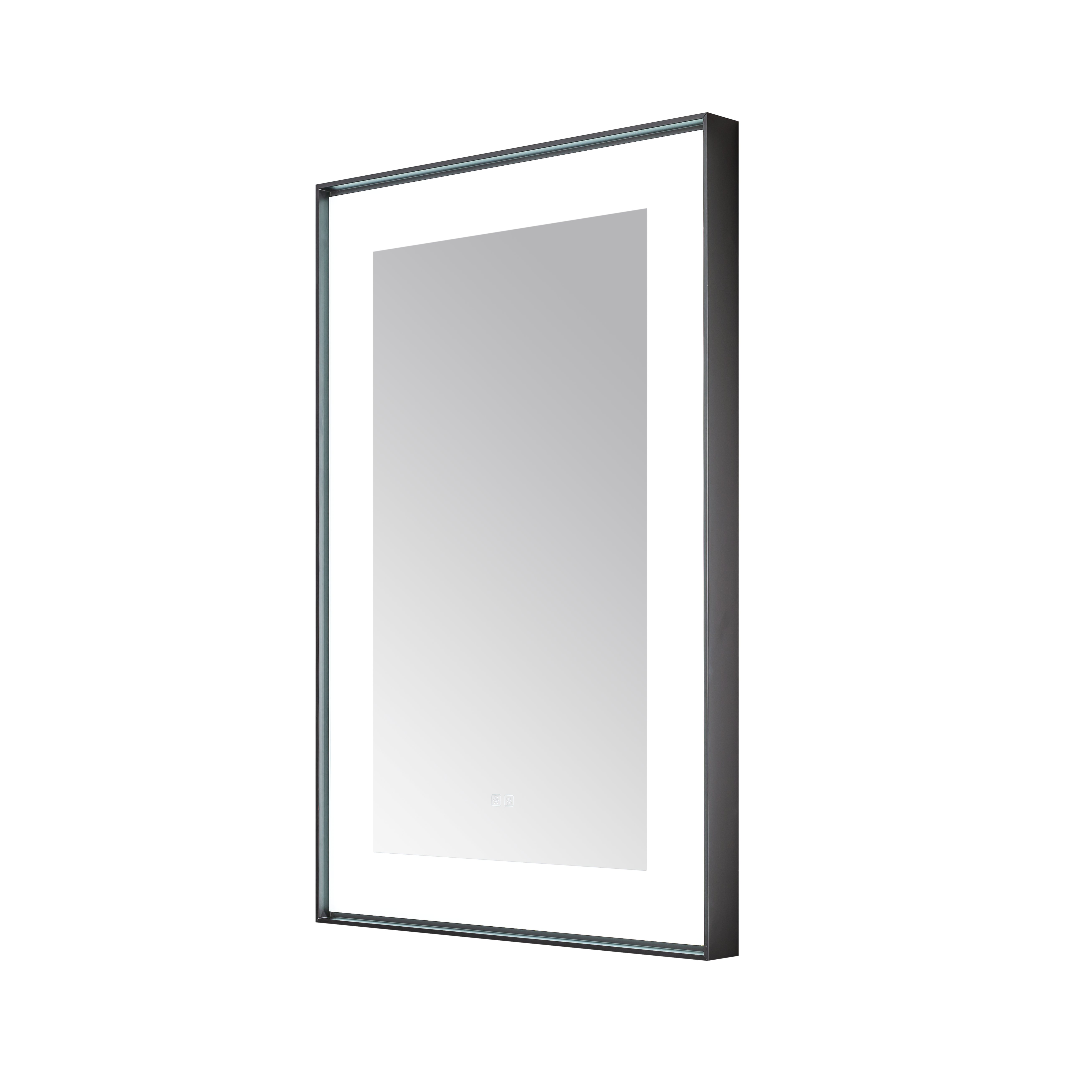  AQUADOM Lexington 24"x36"x2.28" LED Lighted Framed Mirror for Bathrooms with Defogger, Dimmer, Touch Control, 3 Color Lighting in Matte Black