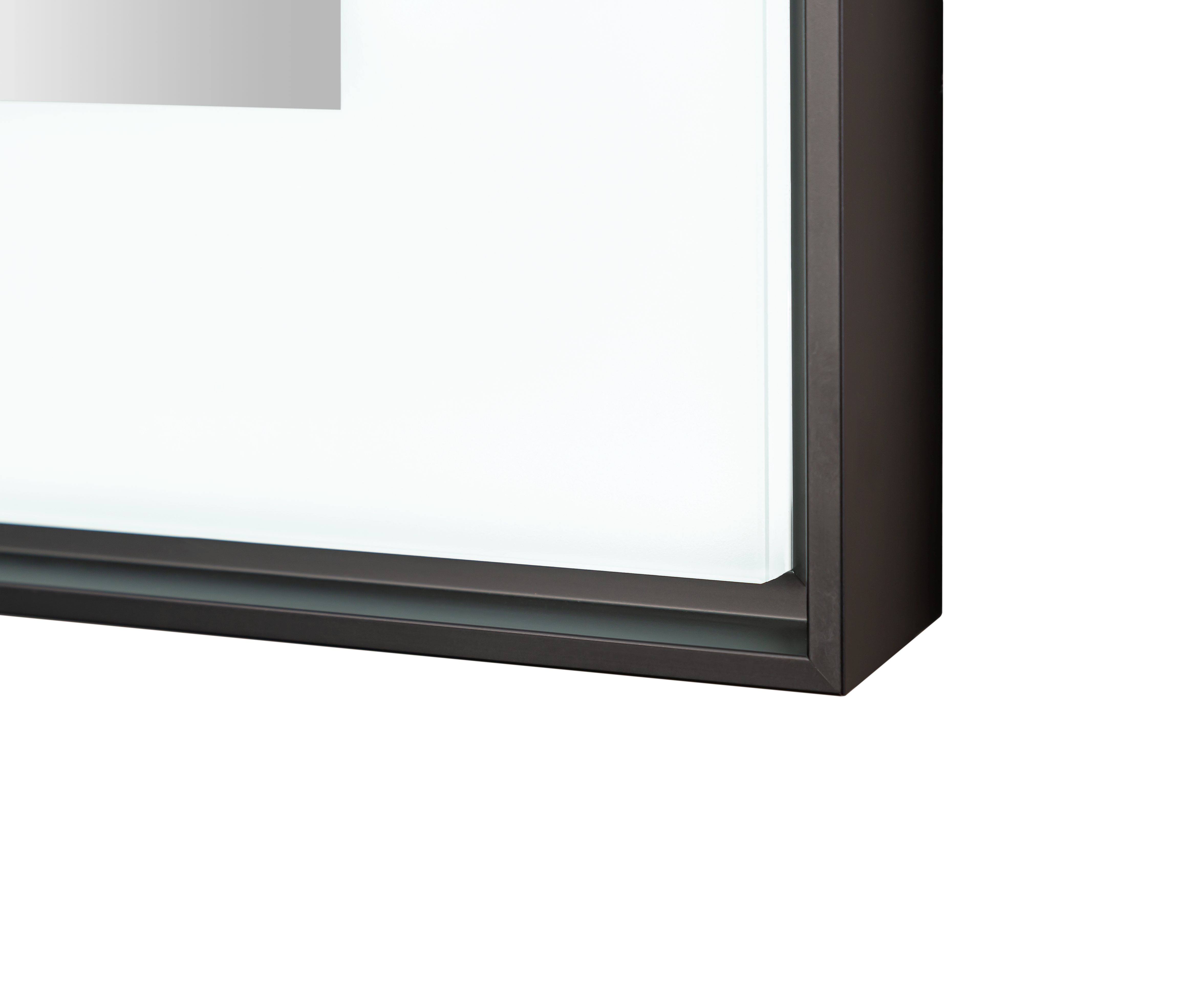  AQUADOM Lexington 24"x36"x2.28" LED Lighted Framed Mirror for Bathrooms with Defogger, Dimmer, Touch Control, 3 Color Lighting in Matte Black