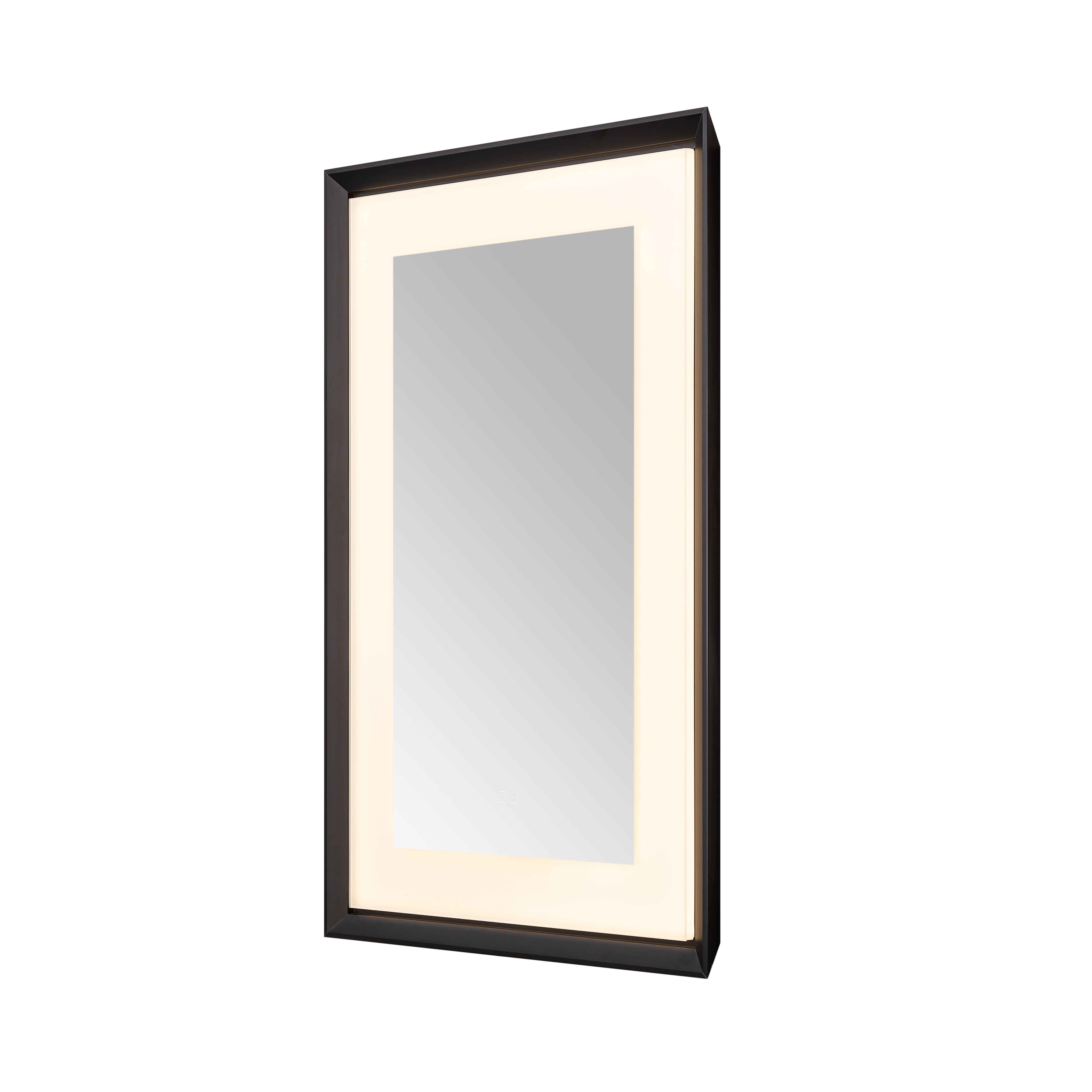  AQUADOM Madison 24"x36"x2.28" LED Lighted Framed Mirror for Bathrooms with Defogger, Dimmer, Touch Control, 3 Color Lighting in Matte Black