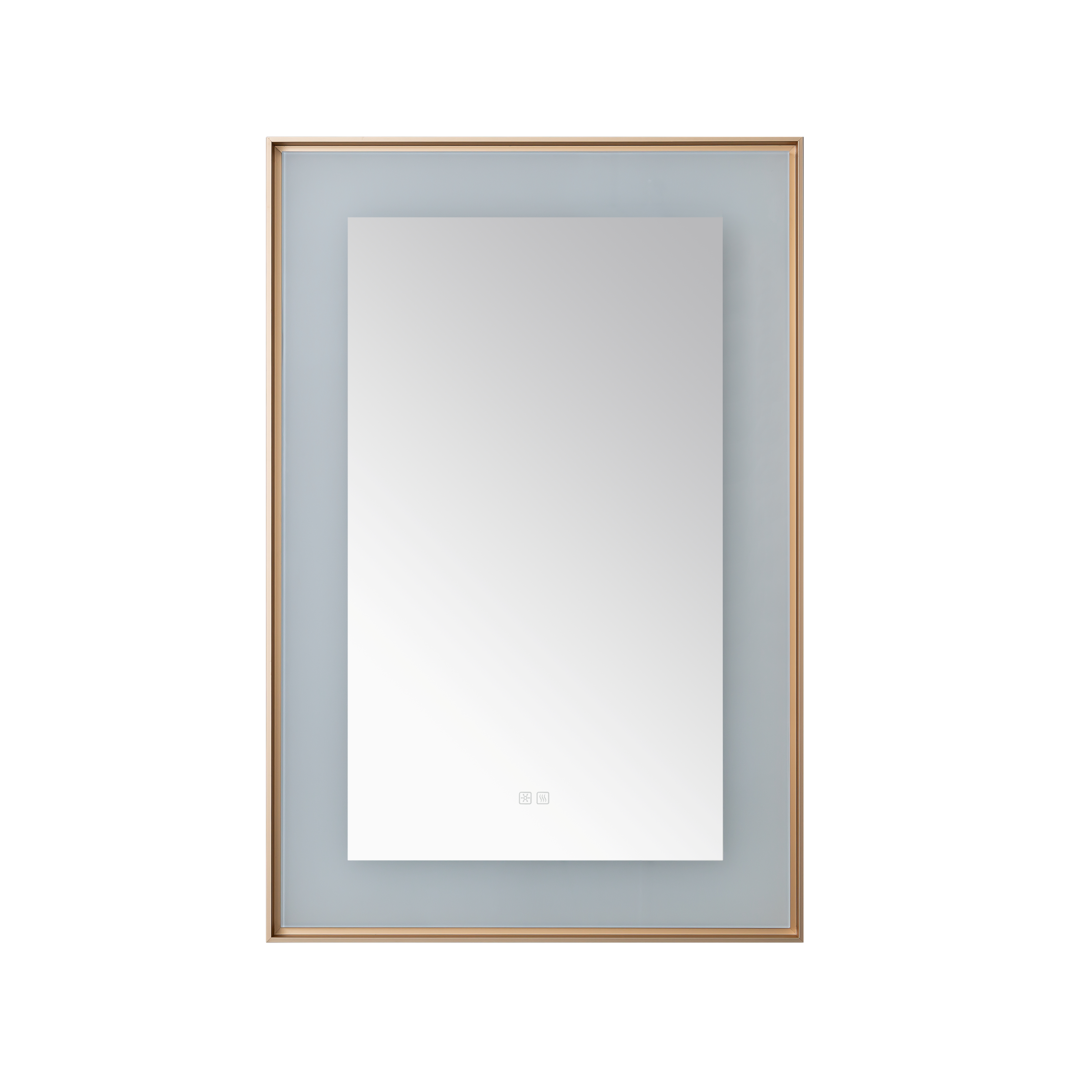  AQUADOM Lexington 24"x36"x2.28"LED Lighted Framed Mirror for Bathrooms with Defogger, Dimmer, Touch Control, 3 Color Lighting in Brushed Gold