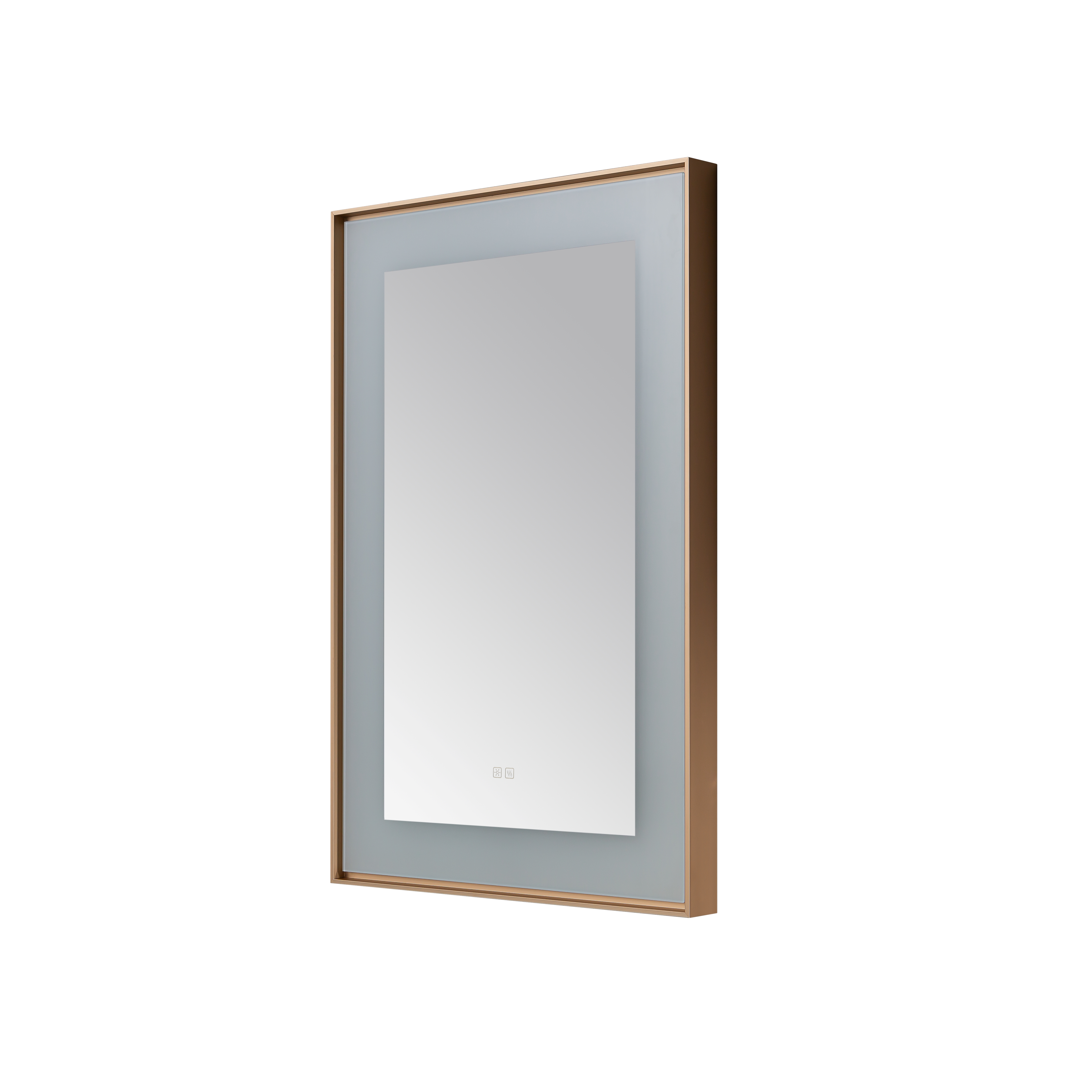  AQUADOM Lexington 24"x36"x2.28"LED Lighted Framed Mirror for Bathrooms with Defogger, Dimmer, Touch Control, 3 Color Lighting in Brushed Gold