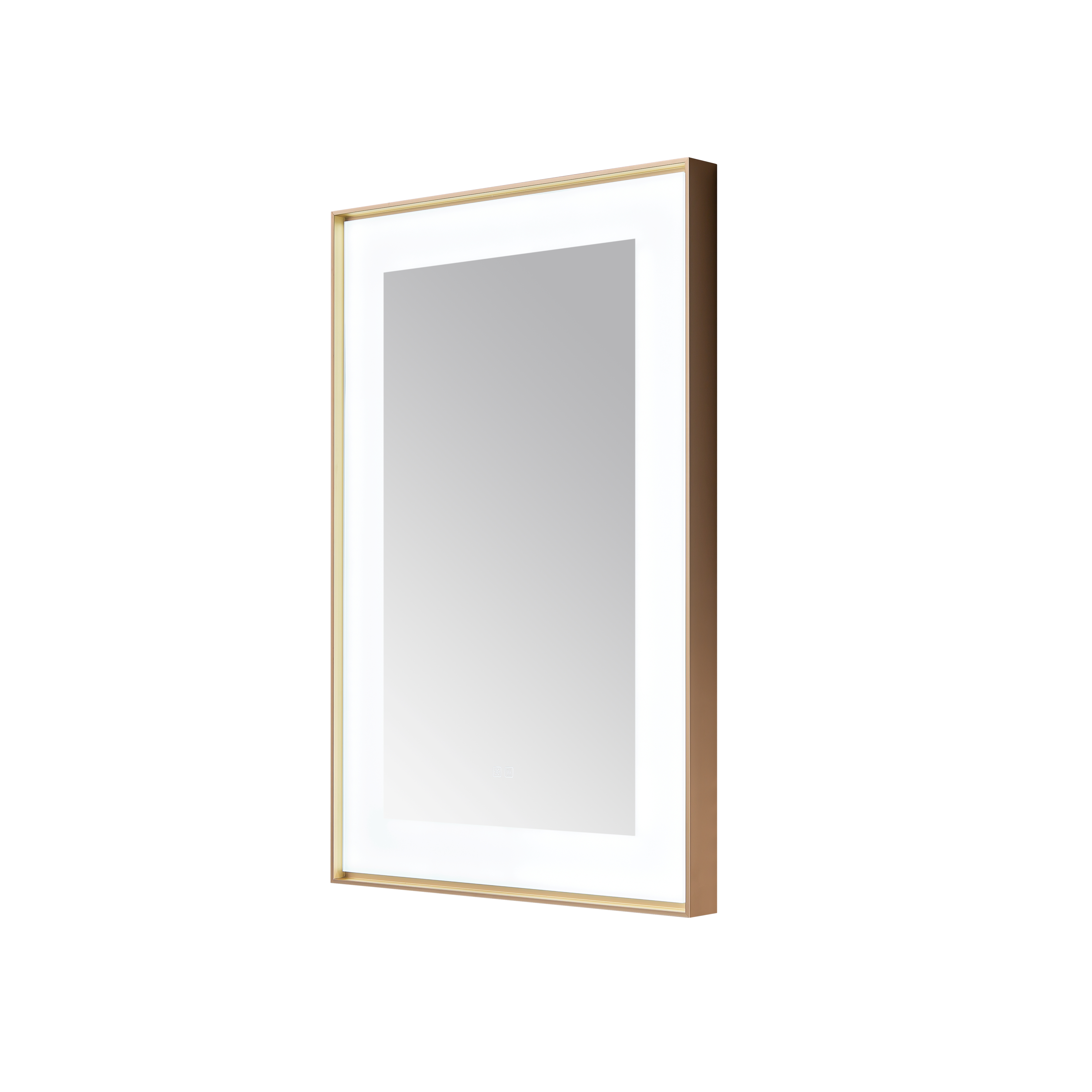  AQUADOM Lexington 24"x36"x2.28"LED Lighted Framed Mirror for Bathrooms with Defogger, Dimmer, Touch Control, 3 Color Lighting in Brushed Gold