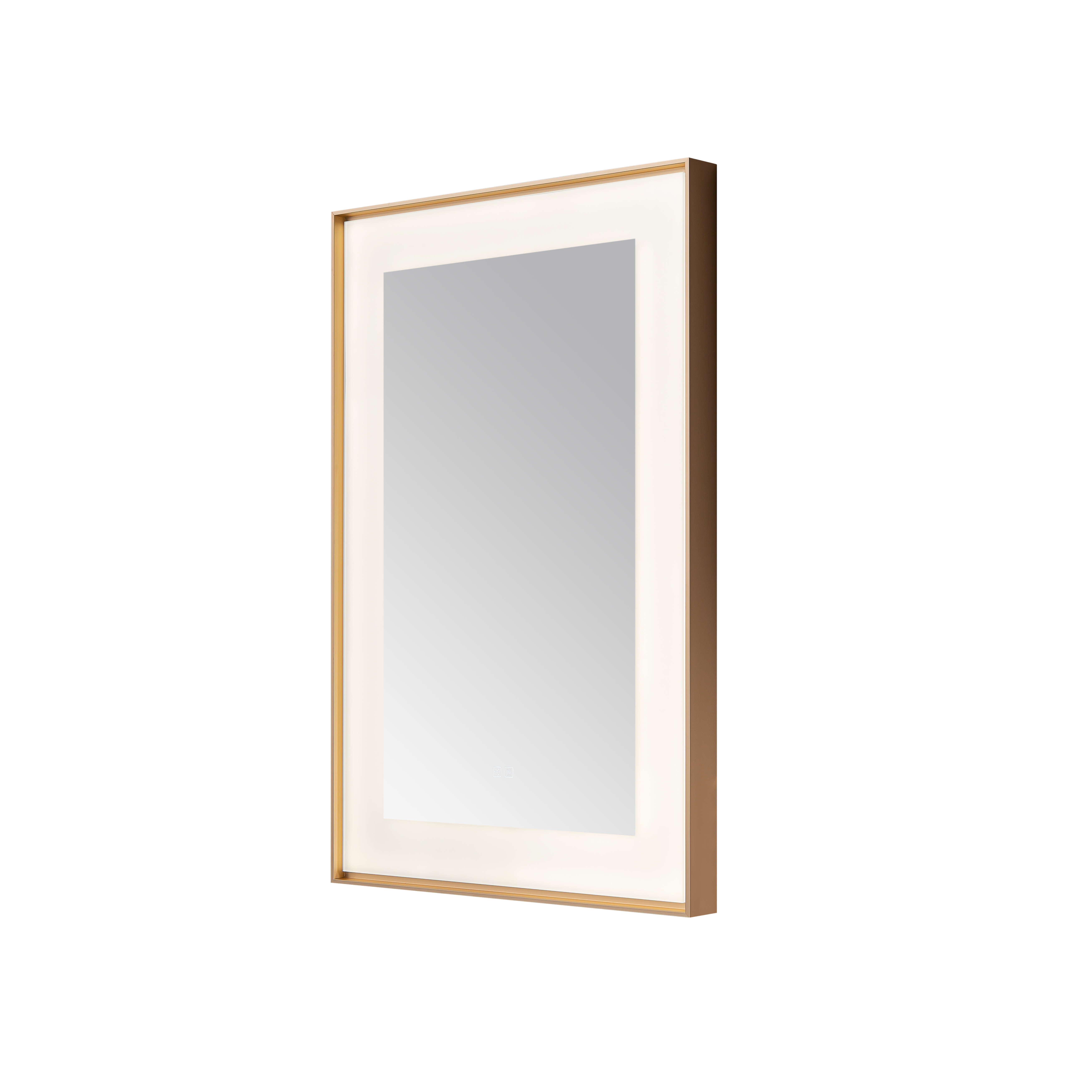  AQUADOM Lexington 24"x36"x2.28"LED Lighted Framed Mirror for Bathrooms with Defogger, Dimmer, Touch Control, 3 Color Lighting in Brushed Gold