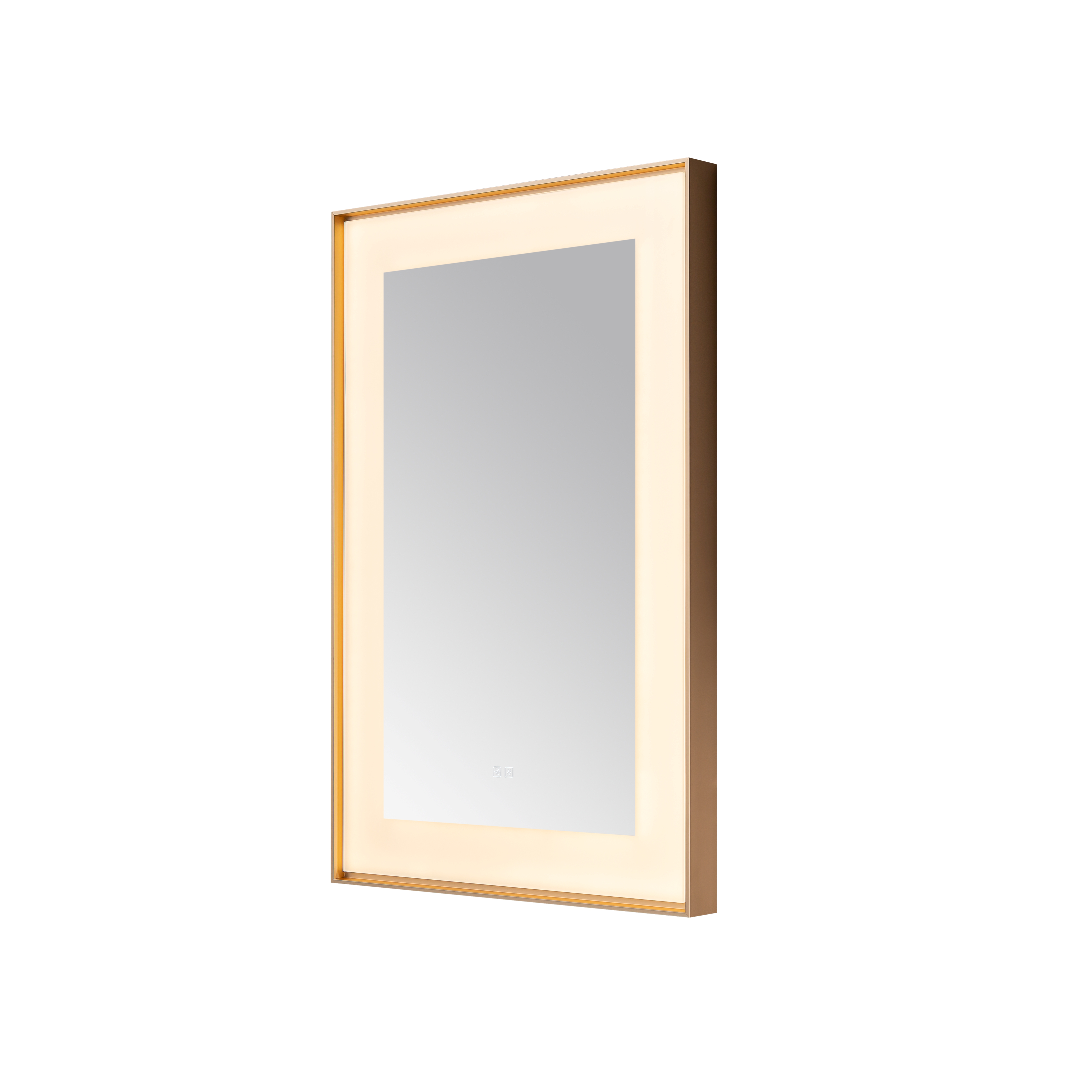  AQUADOM Lexington 24"x36"x2.28"LED Lighted Framed Mirror for Bathrooms with Defogger, Dimmer, Touch Control, 3 Color Lighting in Brushed Gold